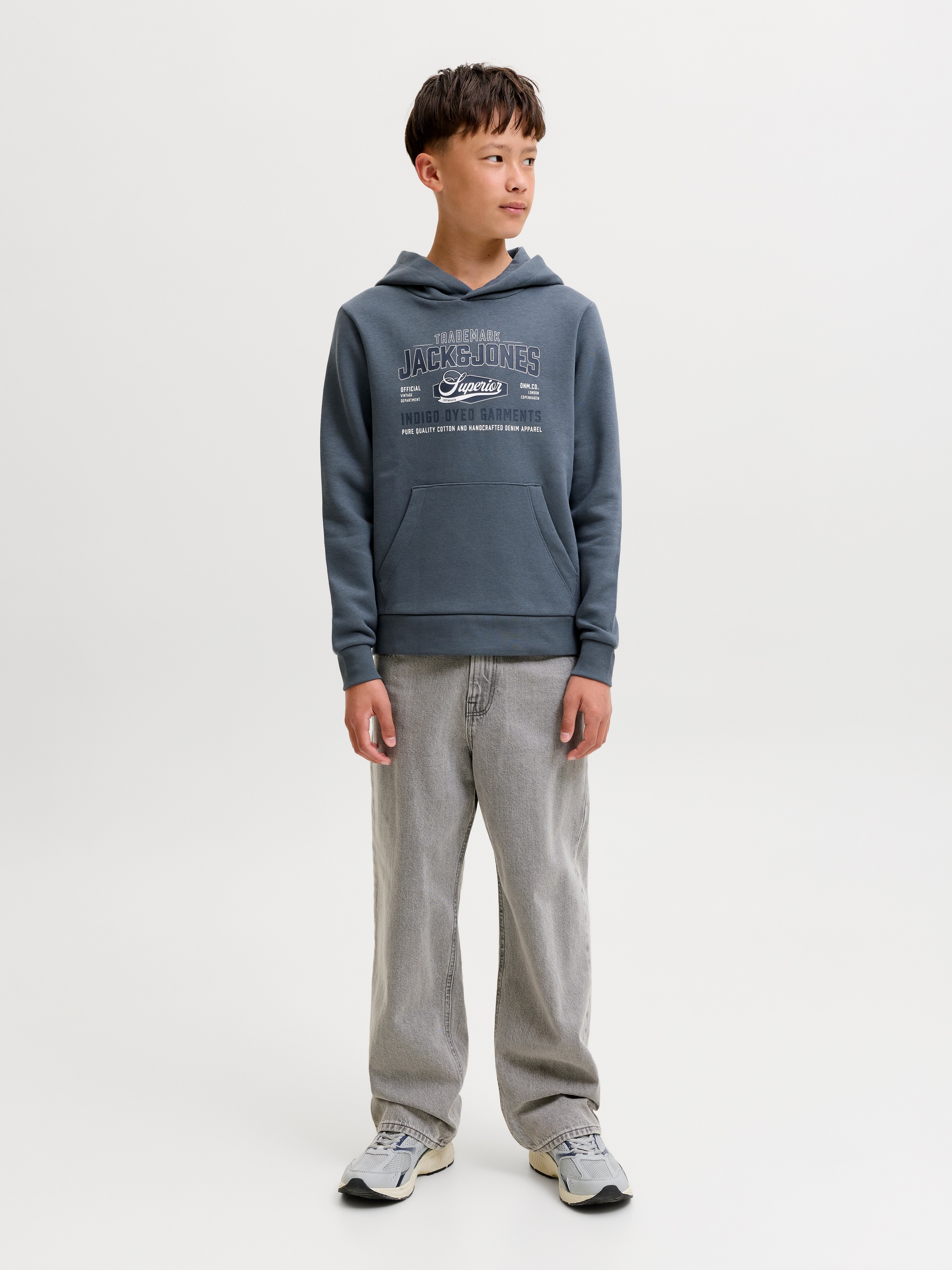 Jack & Jones Junior »JJELOGO SWEAT HOOD 2 COL AW26 SN JNR«, Baumwolle, regular fit
