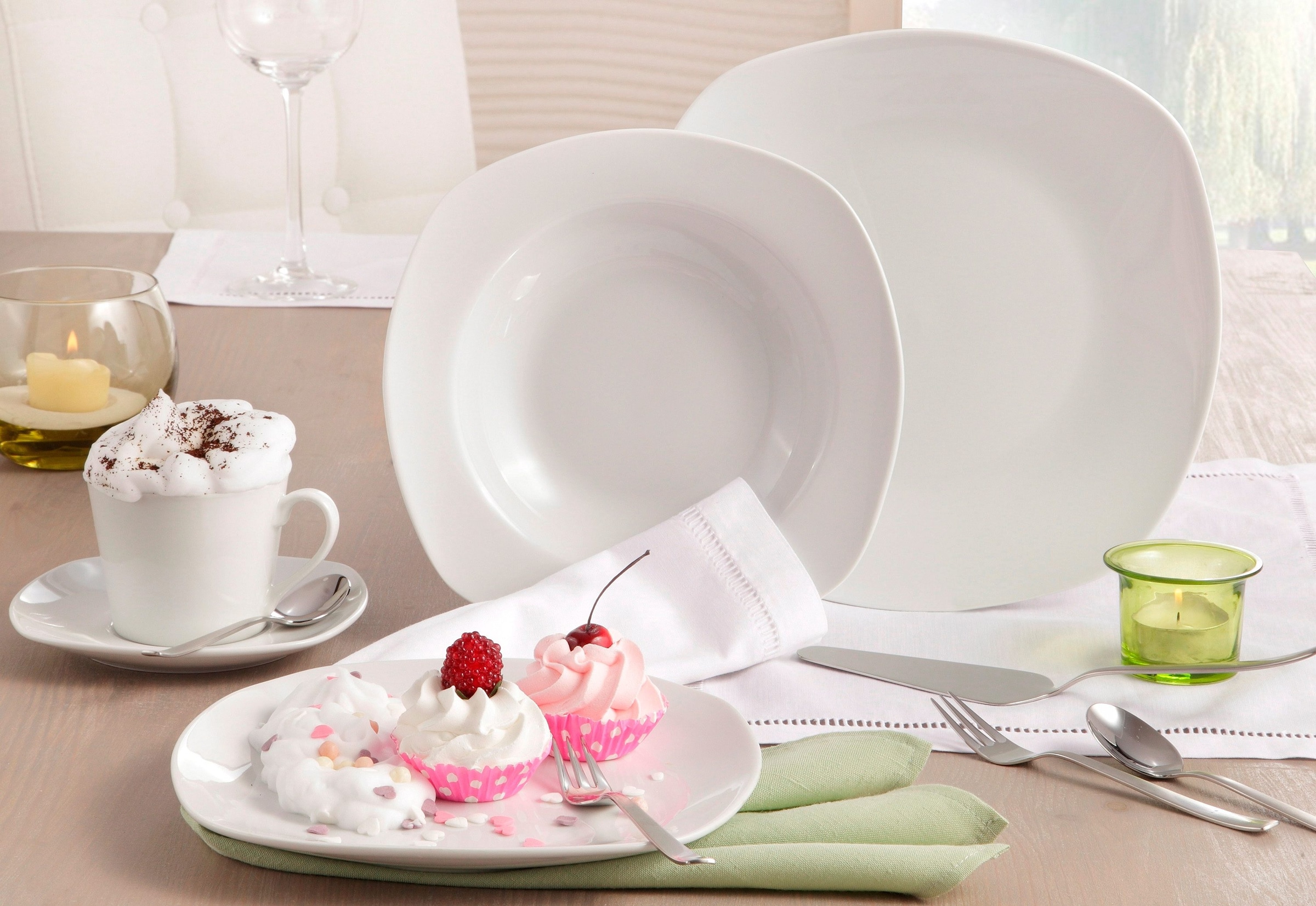 CreaTable Kaffeeservice 18 Personen), Service, online tlg., Kaffeegeschirr weiß, »Geschirr-Set Personen Amelie«, für (Set, Teile, OTTO 6 bei für 18 6