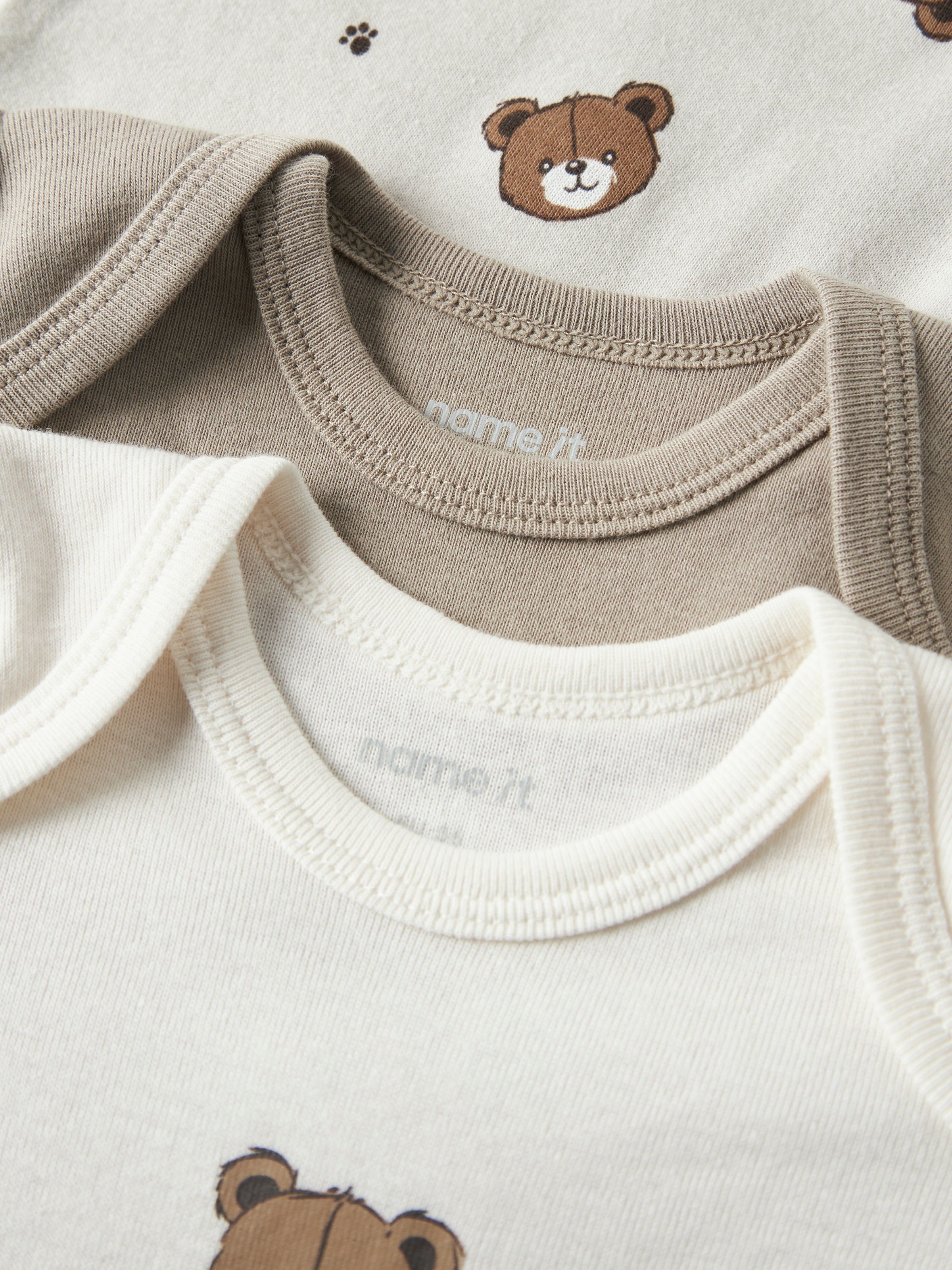 Name It Langarmbody »NBNBODY 3P LS PUMICE BEAR NOOS« Packung, 3 tlg.