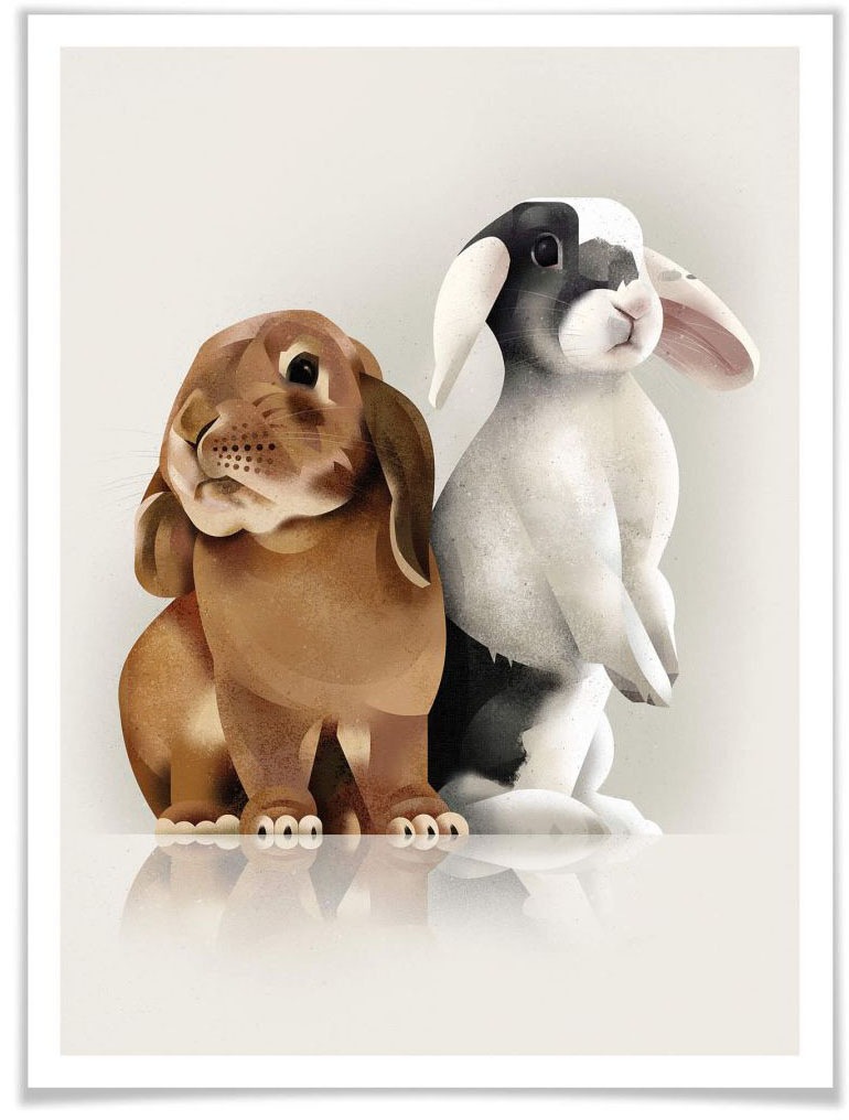 Wall-Art Poster »Bunny Love«, Schriftzug, (1 Bild, OTTO Poster, Wandbild, Wandposter bestellen bei St.)
