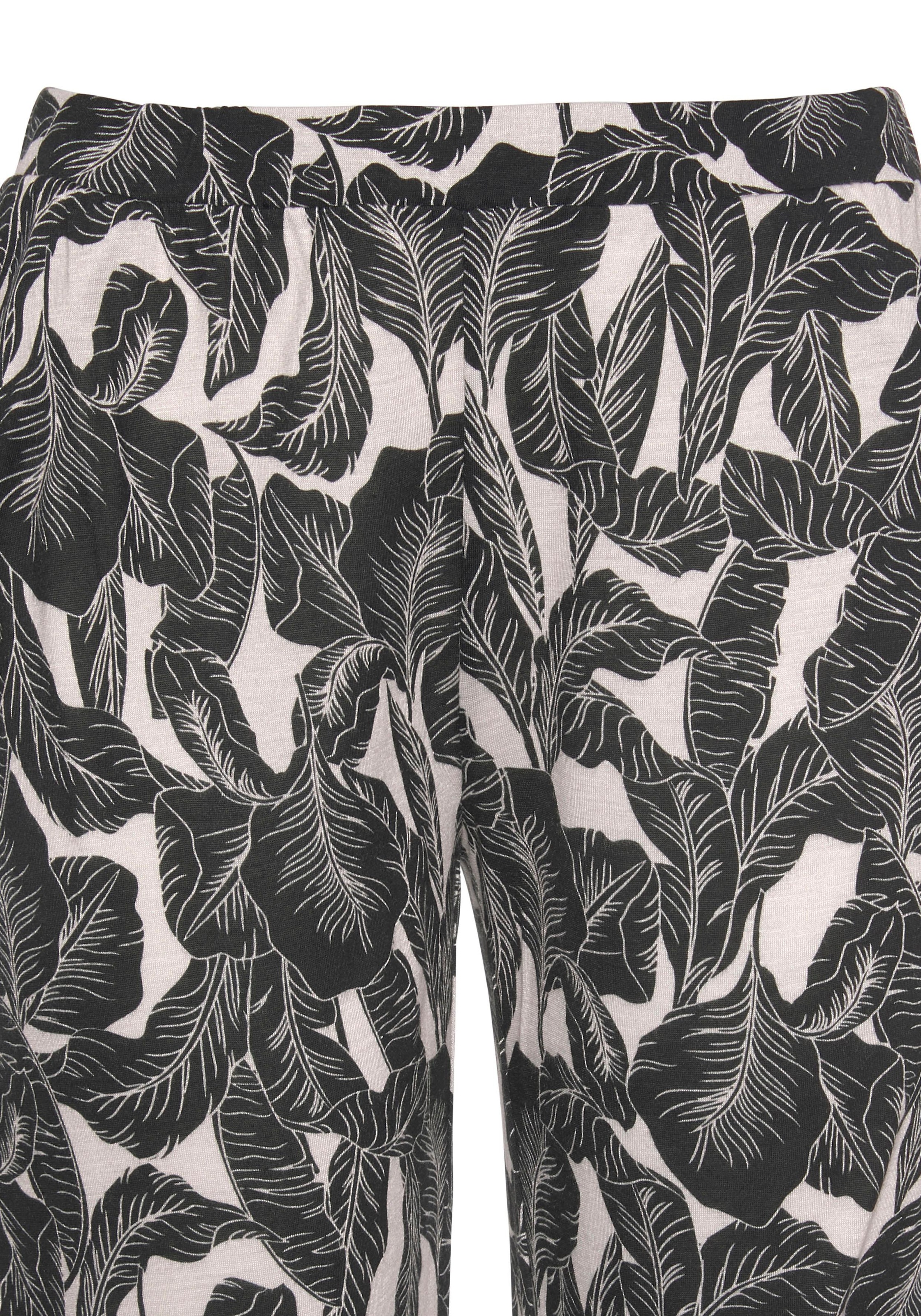 LASCANA Pyjama, (2 tlg., 1 OTTO Stück), bei mit Leaf-Print
