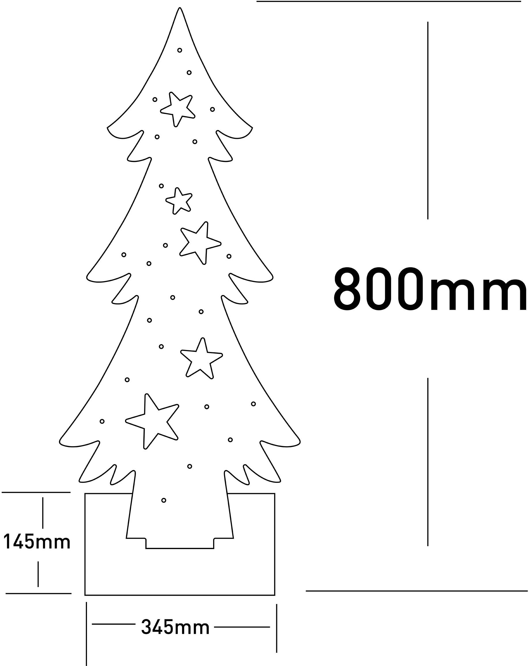 näve LED Weihnachtsdeko OTTO Batteriebetrieben Baum Holz«, Höhe bei cm, aus 80 bestellen »Tannenbaum, Holz-Stehleuchte, ca