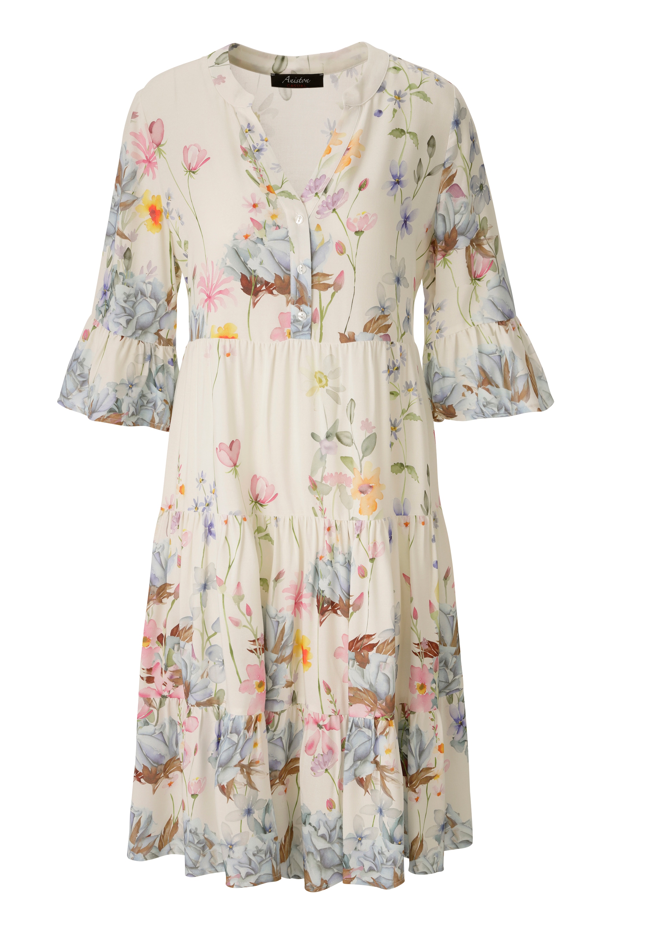 Aniston CASUAL Tunikakleid mit malerischen Blumen bedruckt- NEUE KOLLEKTION