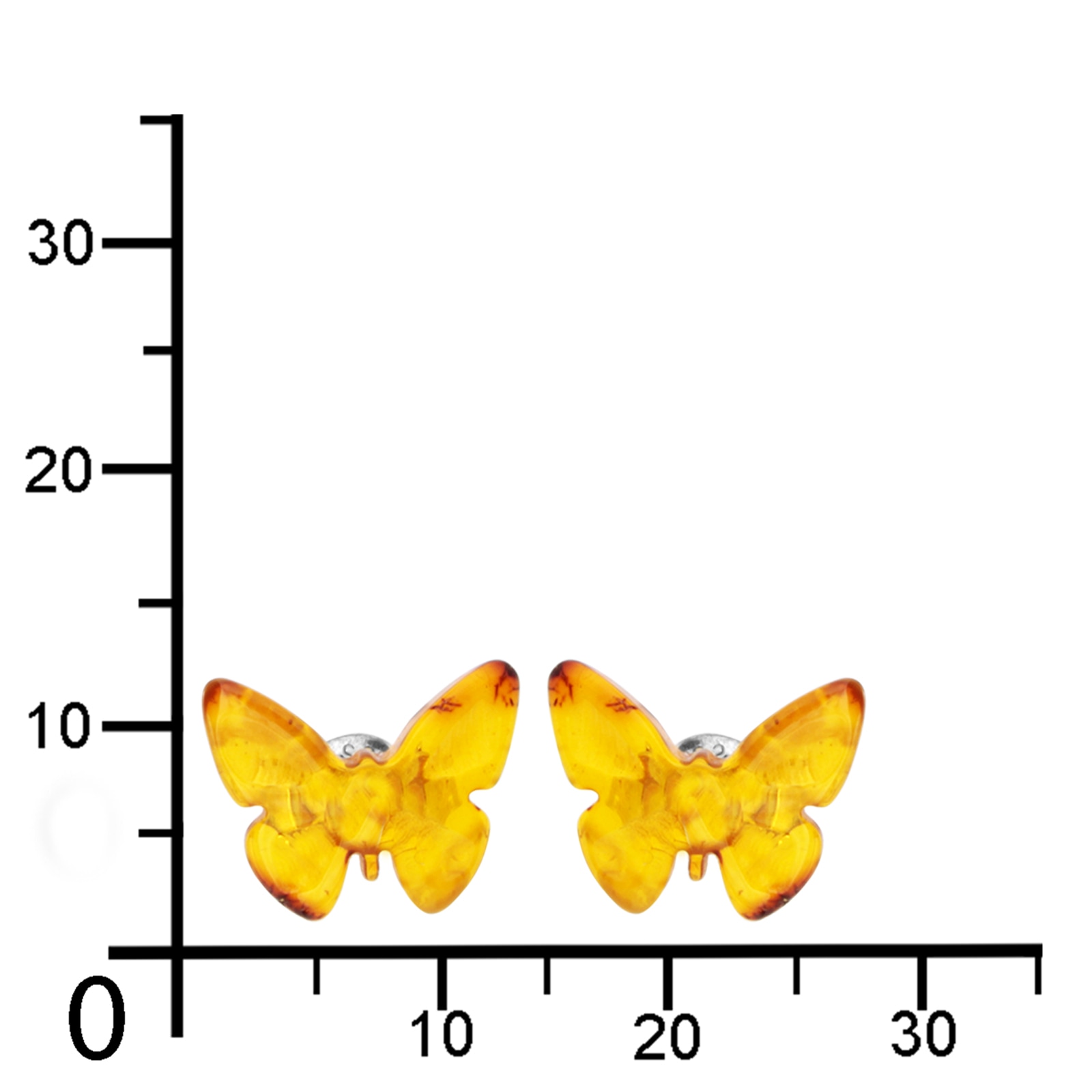 OSTSEE-SCHMUCK Paar Ohrstecker »- Schmetterling - Silber 925/000 - Bernstein«