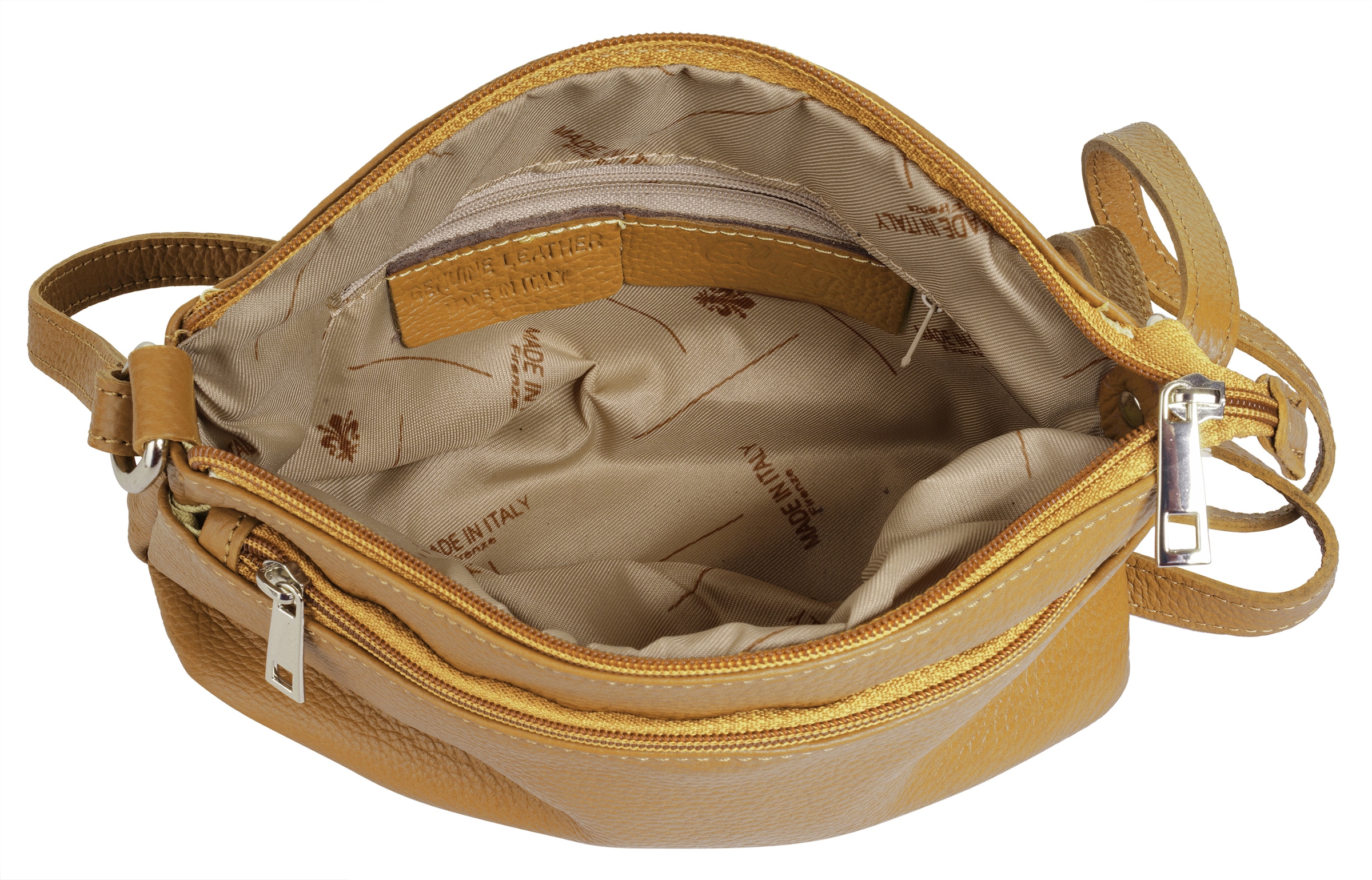 Cluty Umhängetasche, echt Leder, Made in Italy