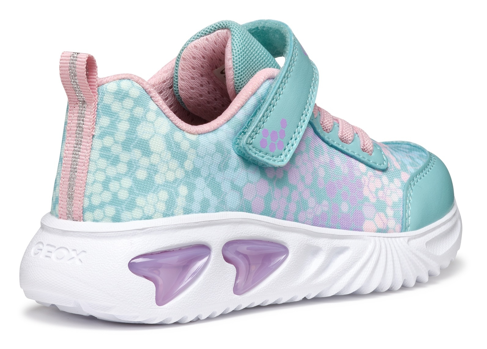 Geox Sneaker »J ASSISTER GIRL Blinkschuh«, Halbschuh, Klettschuh mit Textilfutter