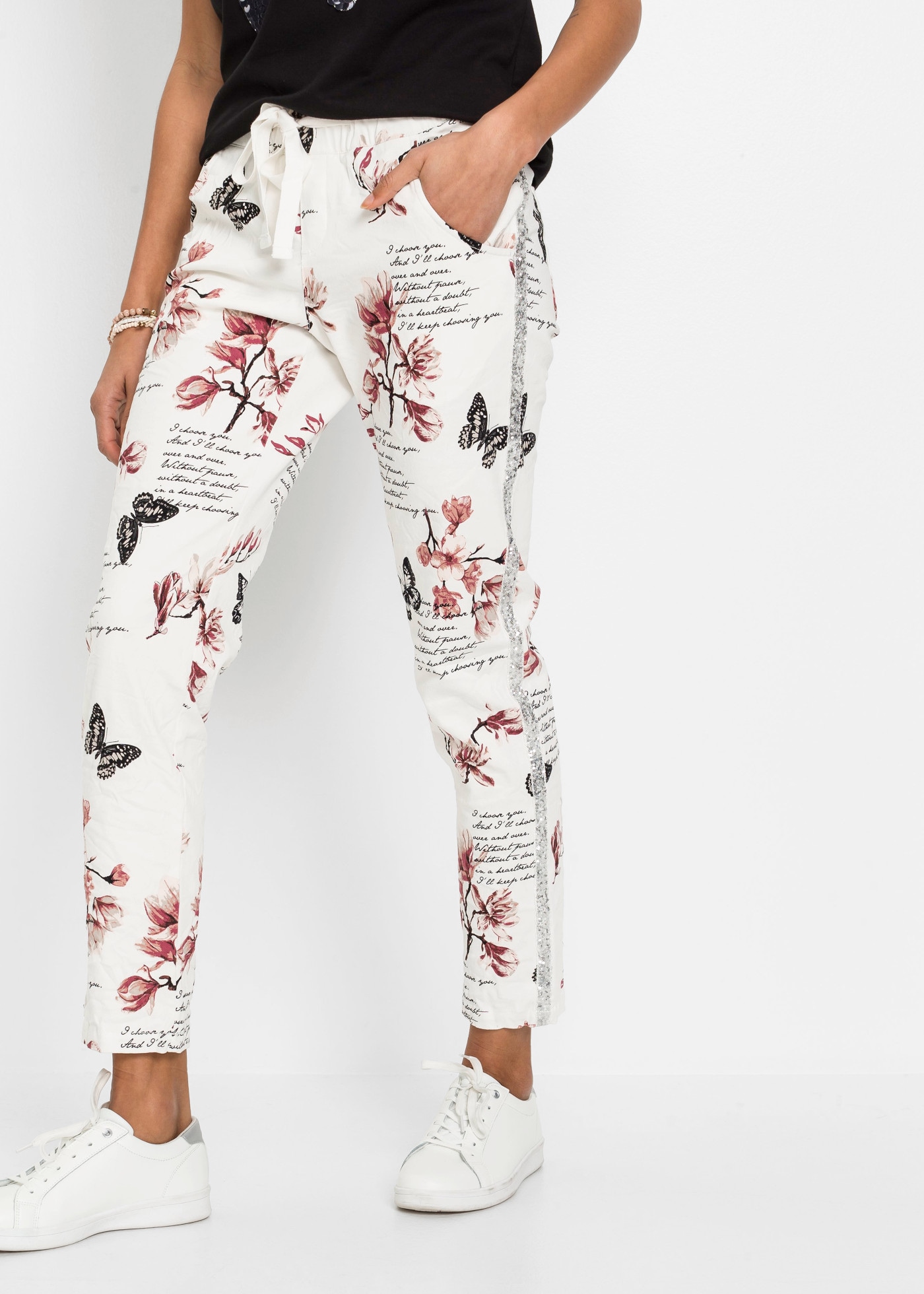 bonprix Webhose  mit Allover-Print, Regular Fit und Loose Fit