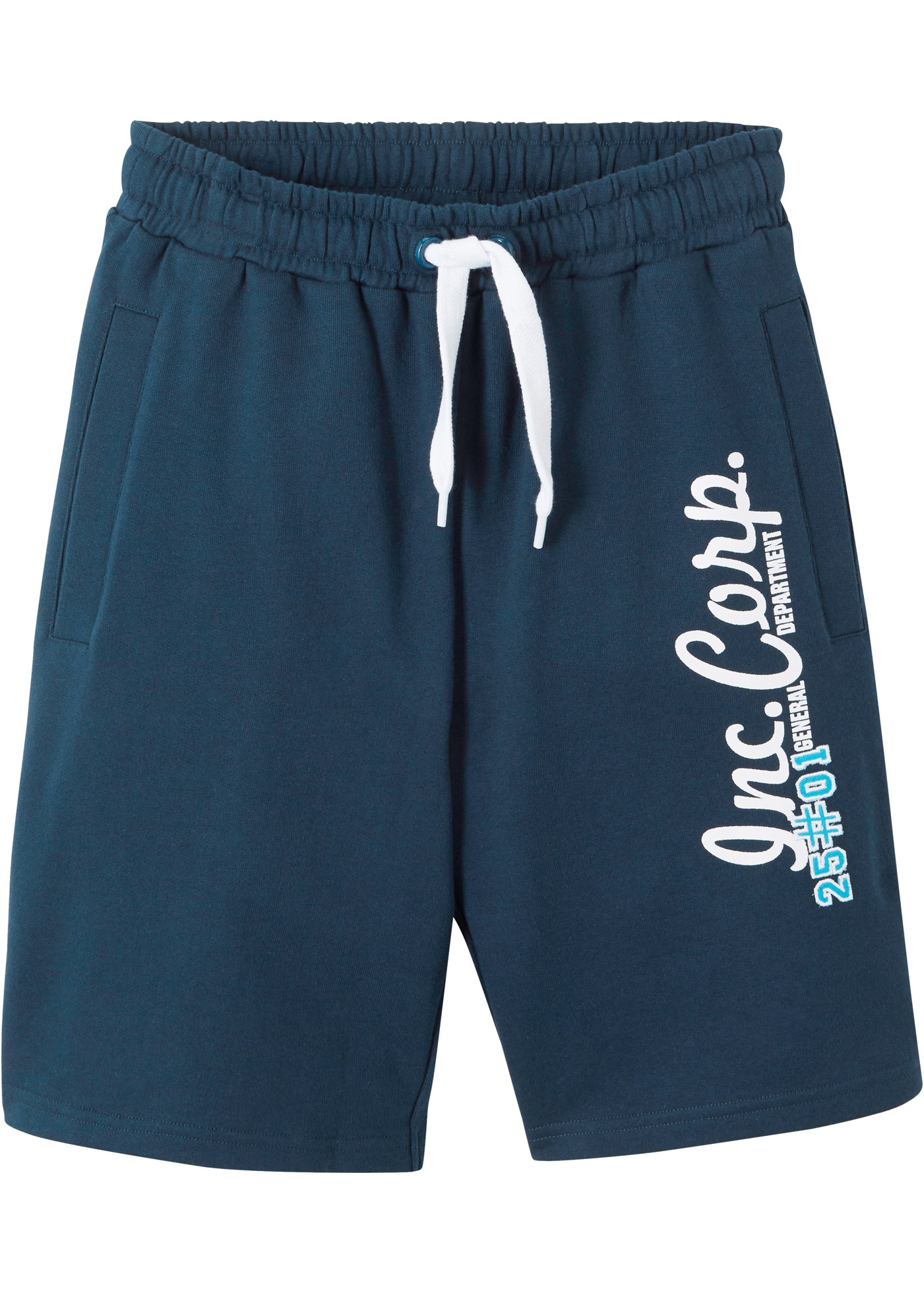 bonprix Sweatbermudas  aus Baumwolle, Regular Fit, Casual Stil, mit Druck auf dem Bein
