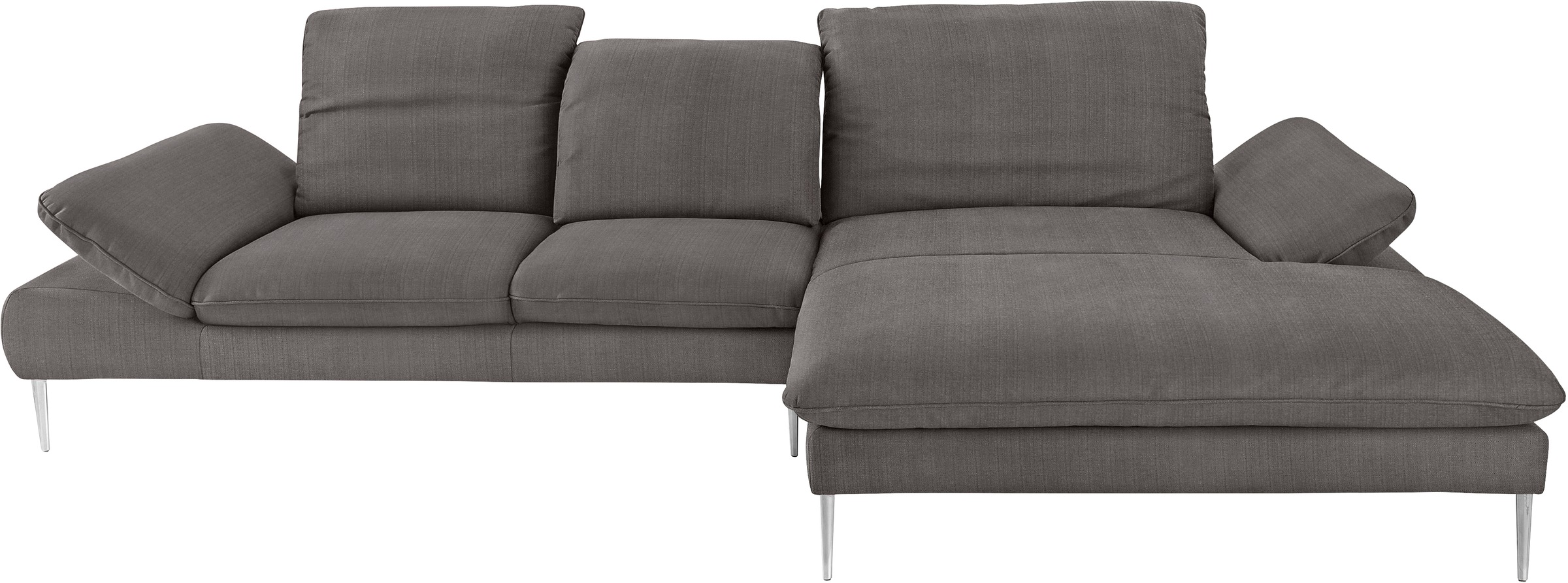 W.SCHILLIG Ecksofa »enjoy&MORE, Designsofa, bequem, zeitlos und elegant, L-Form«, mit Sitztiefenverstellung, Füße Chrom glänzend, Breite 340 cm