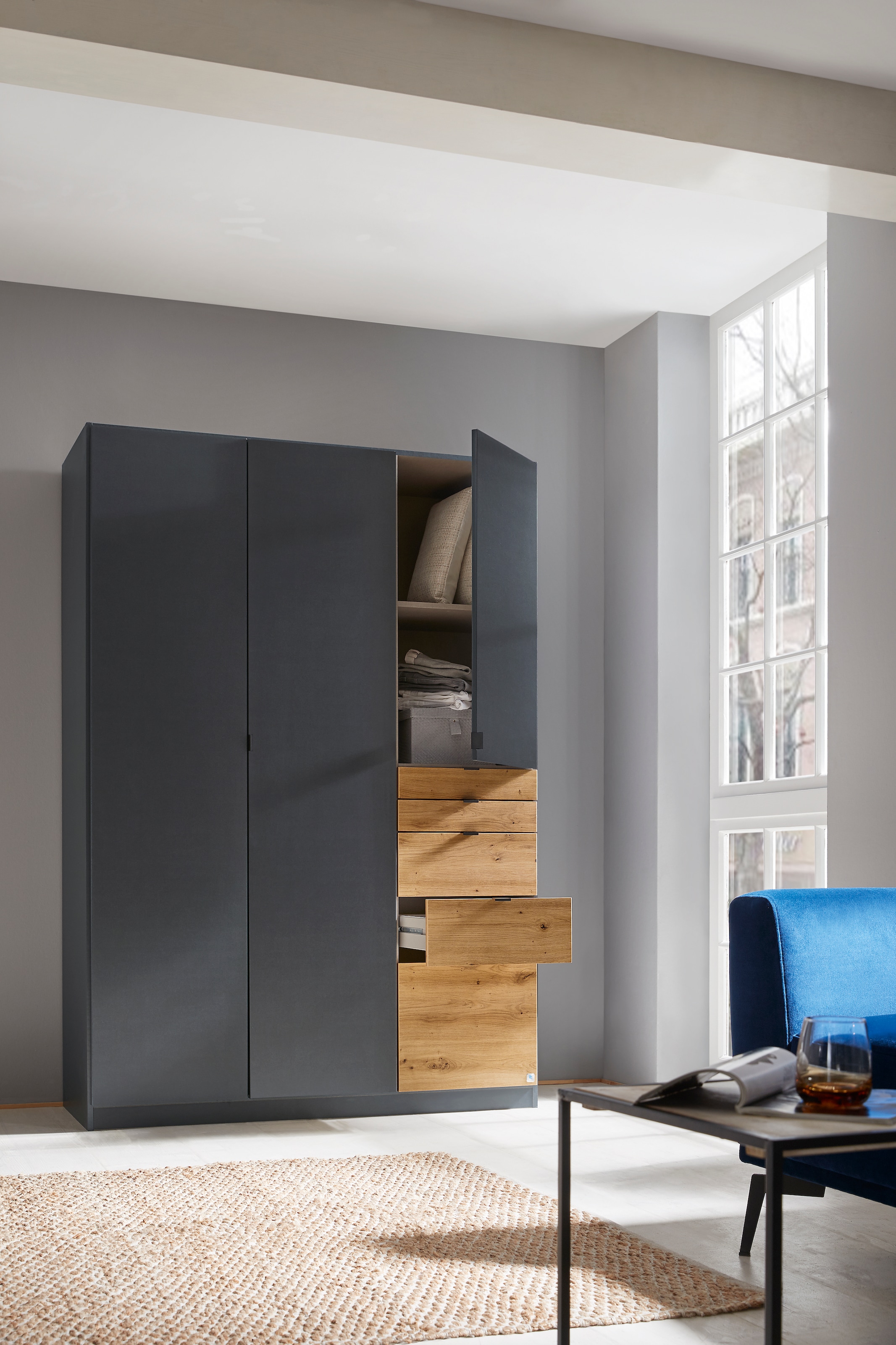 rauch Drehtürenschrank »Kleiderschrank Schrank Garderobe Wäscheschrank Ankleide ONTARIO« Breiten 136/181 cm, 