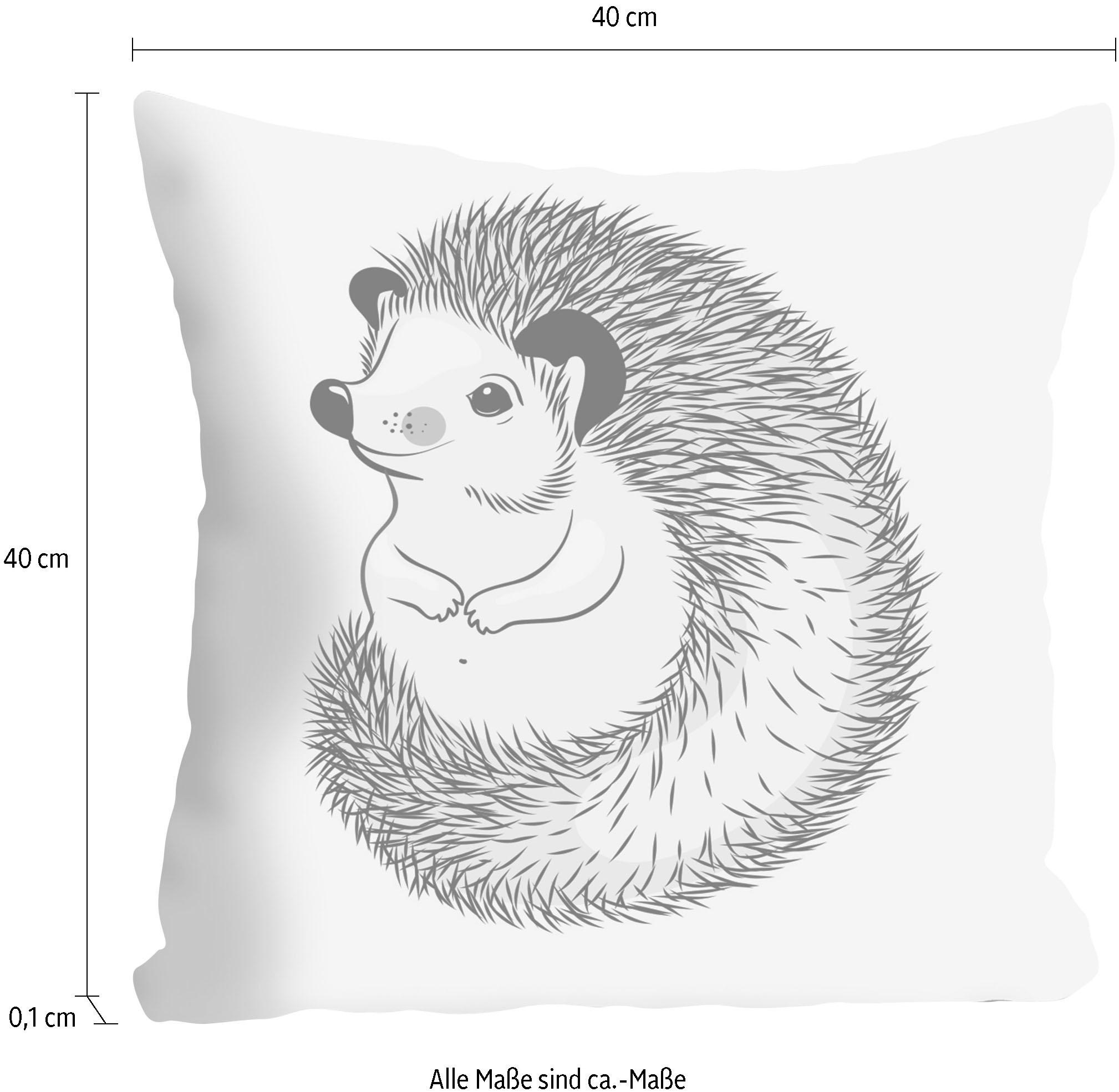 queence Dekokissen »»Igel«« Kissenhülle ohne Füllung, 1 Stück
