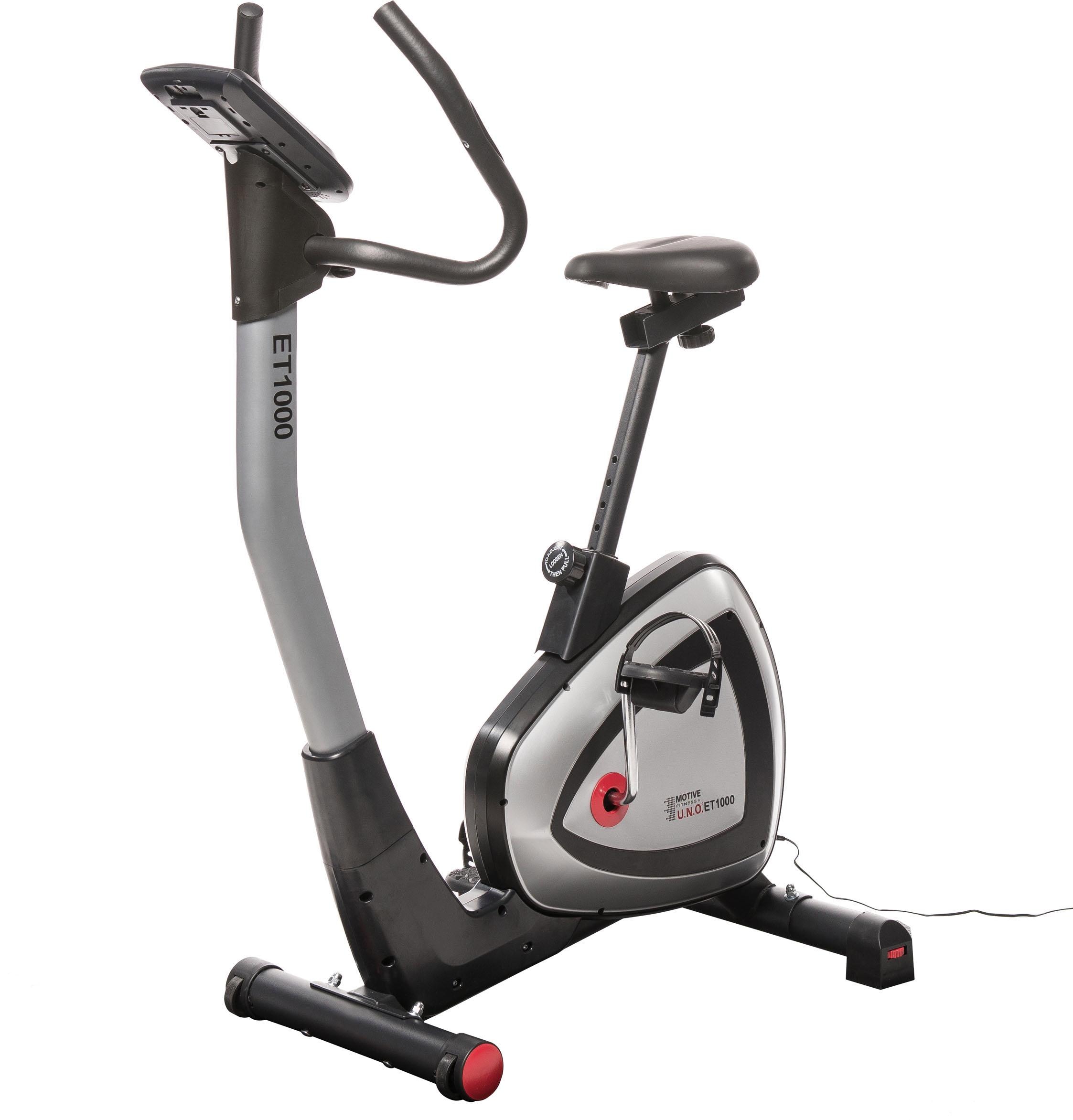 Motive Fitness By U.N.O. Ergometer »ET1000 (mit/ohne Unterlegmatte)« Schwungmasse ca. 6 kg, 24 Widerstandsstufen in grau
