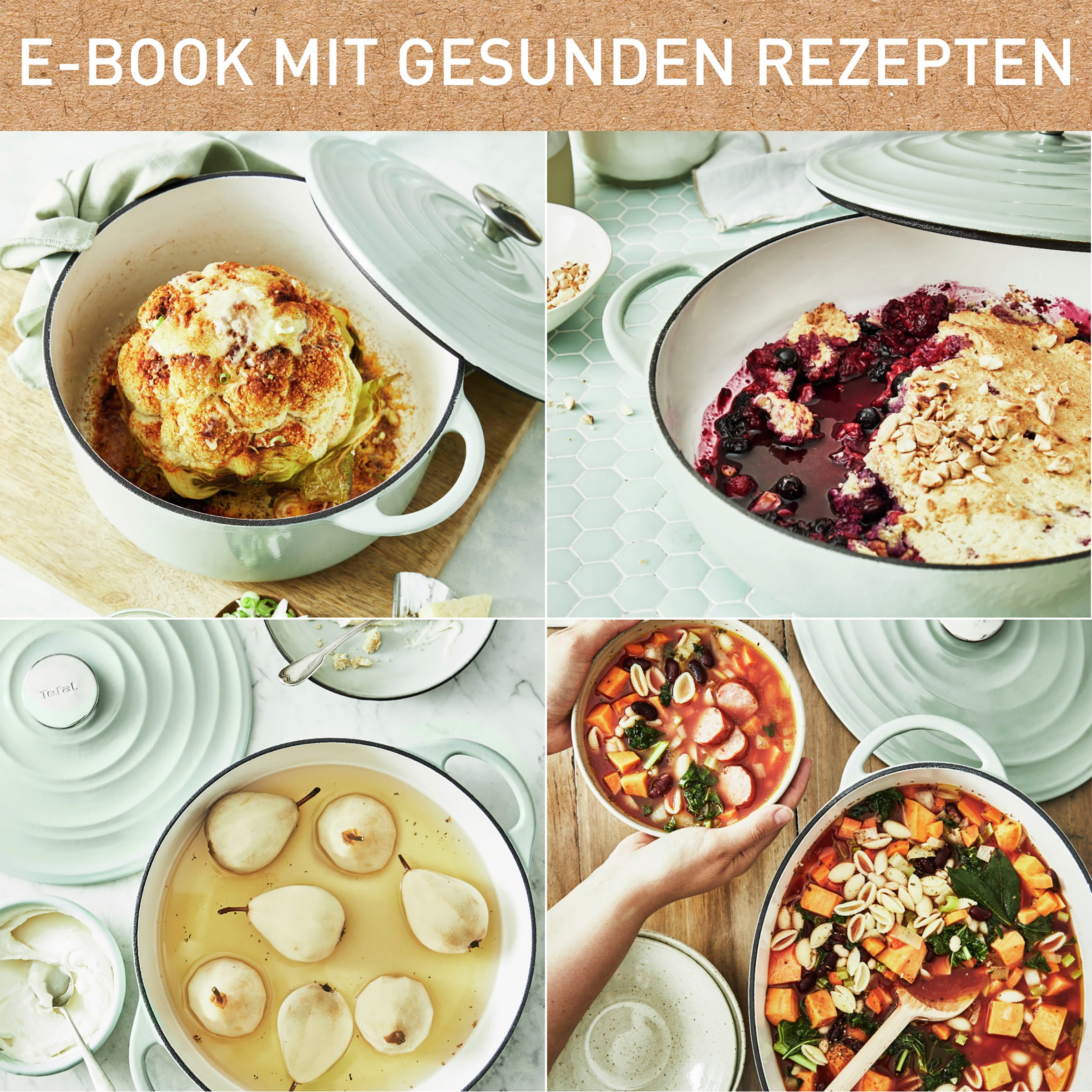 Tefal Servierpfanne »LOV«, Gusseisen, (1 tlg.), umweltfreundlich, inkl. E-Book, Ø 28cm, Induktion