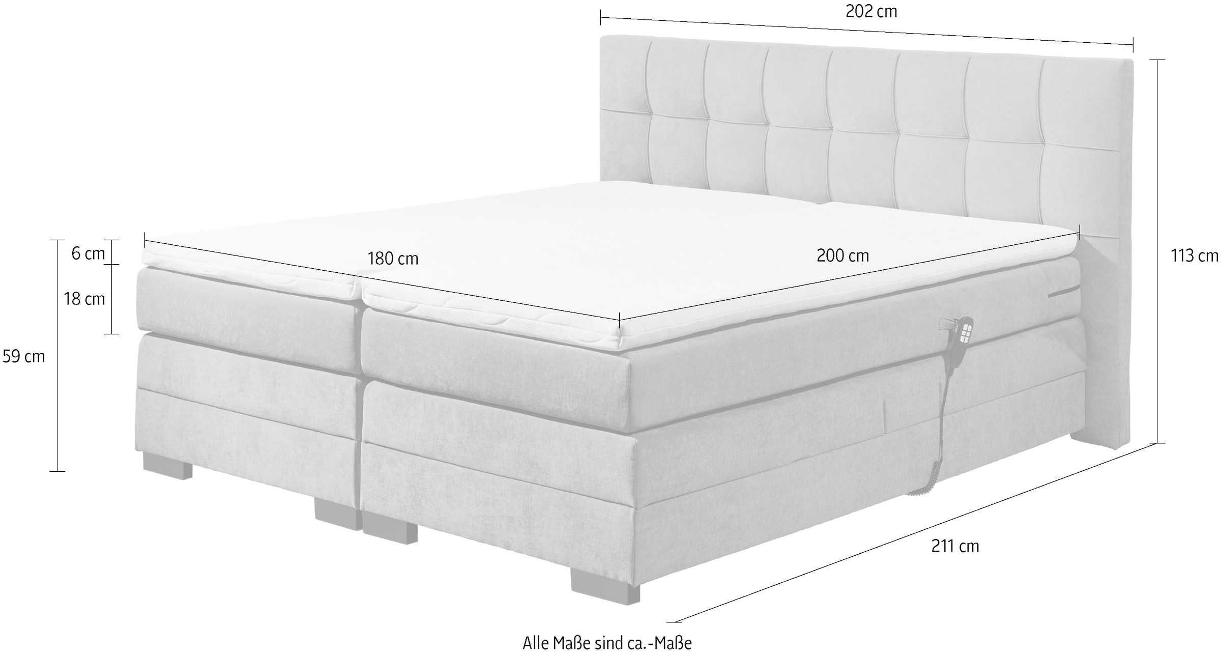 ED EXCITING DESIGN Boxspringbett »Talena«, inkl. Motor und Topper