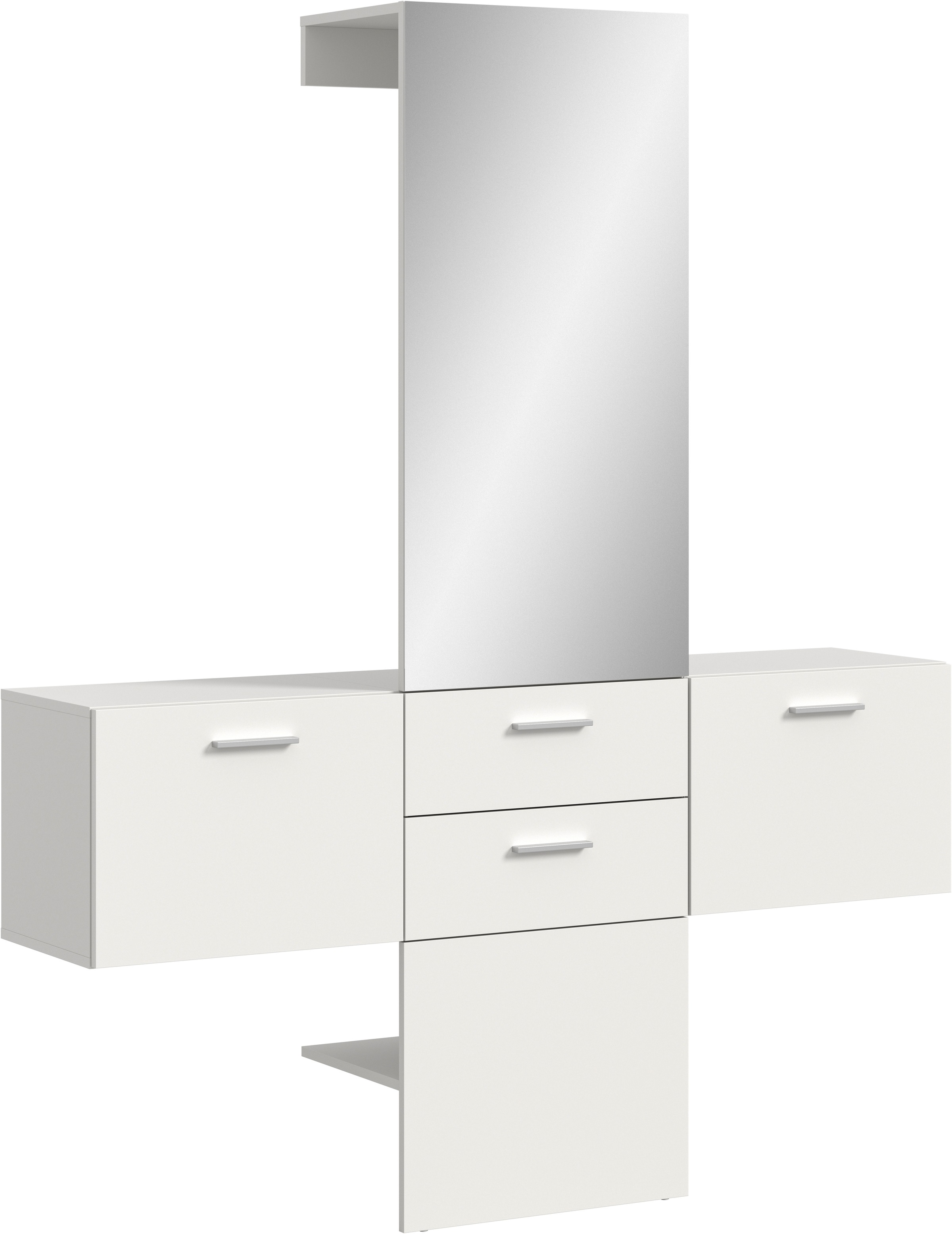INOSIGN Garderoben-Set, (Set, 3 St.), Lumo, Garderobenset Breite 156 cm, Spiegel, 2 Schubladen, Flur, Diele