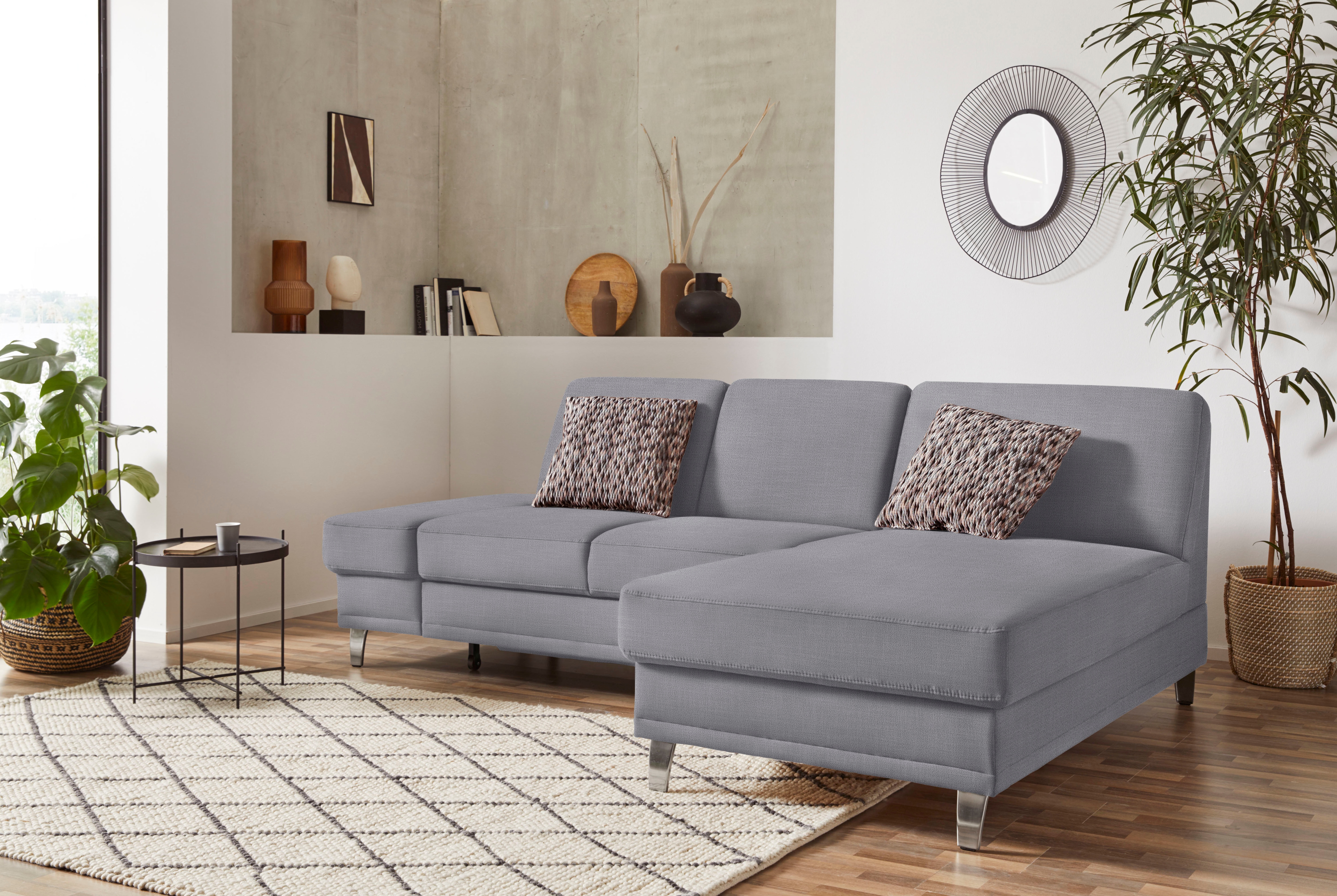 sit&more Ecksofa "Clio L-Form" optional Schlaffunktion oder Vorziehsitz und Bettkasten, Federkern