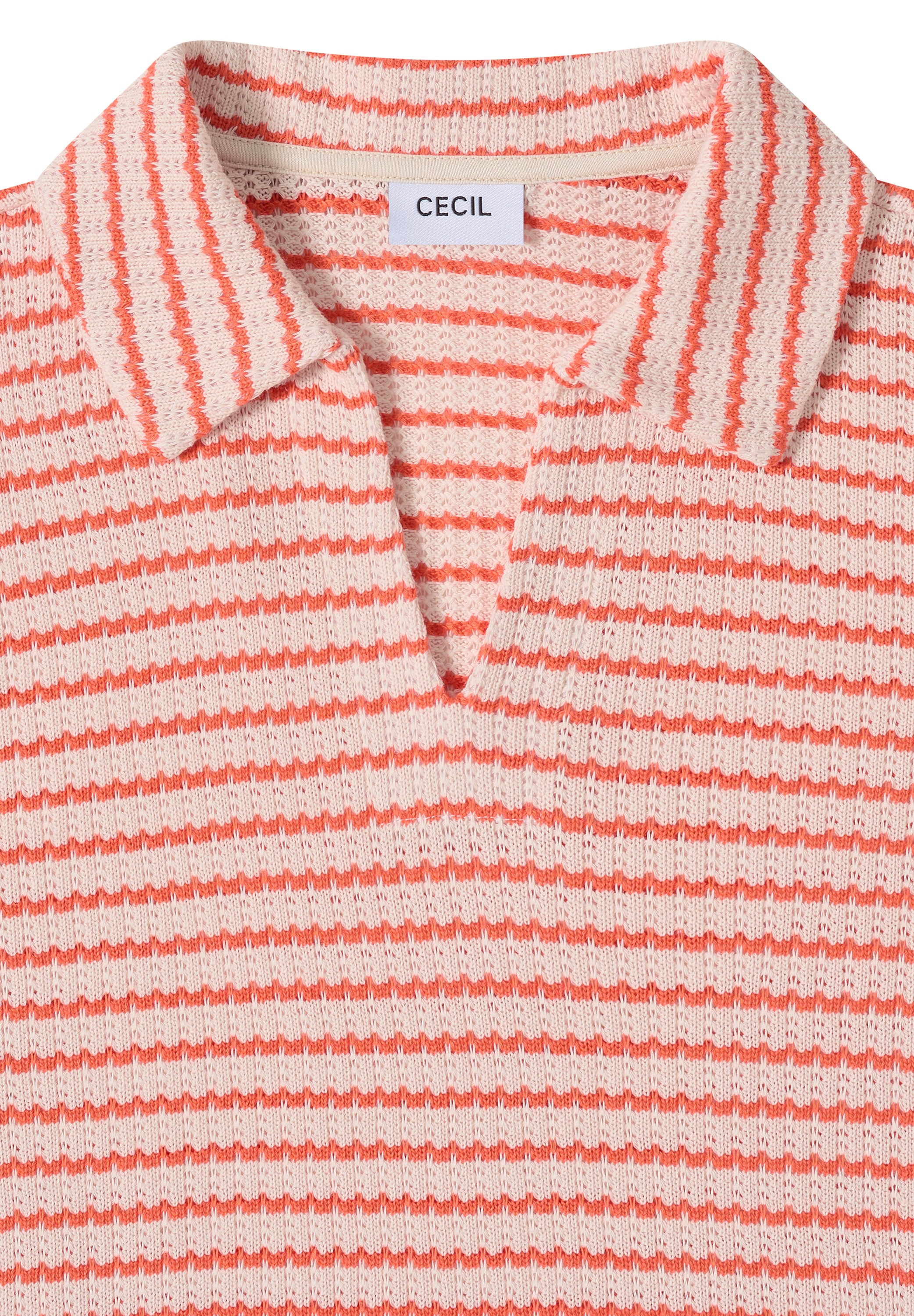Cecil T-Shirt Ajourstrick mit Streifenmuster