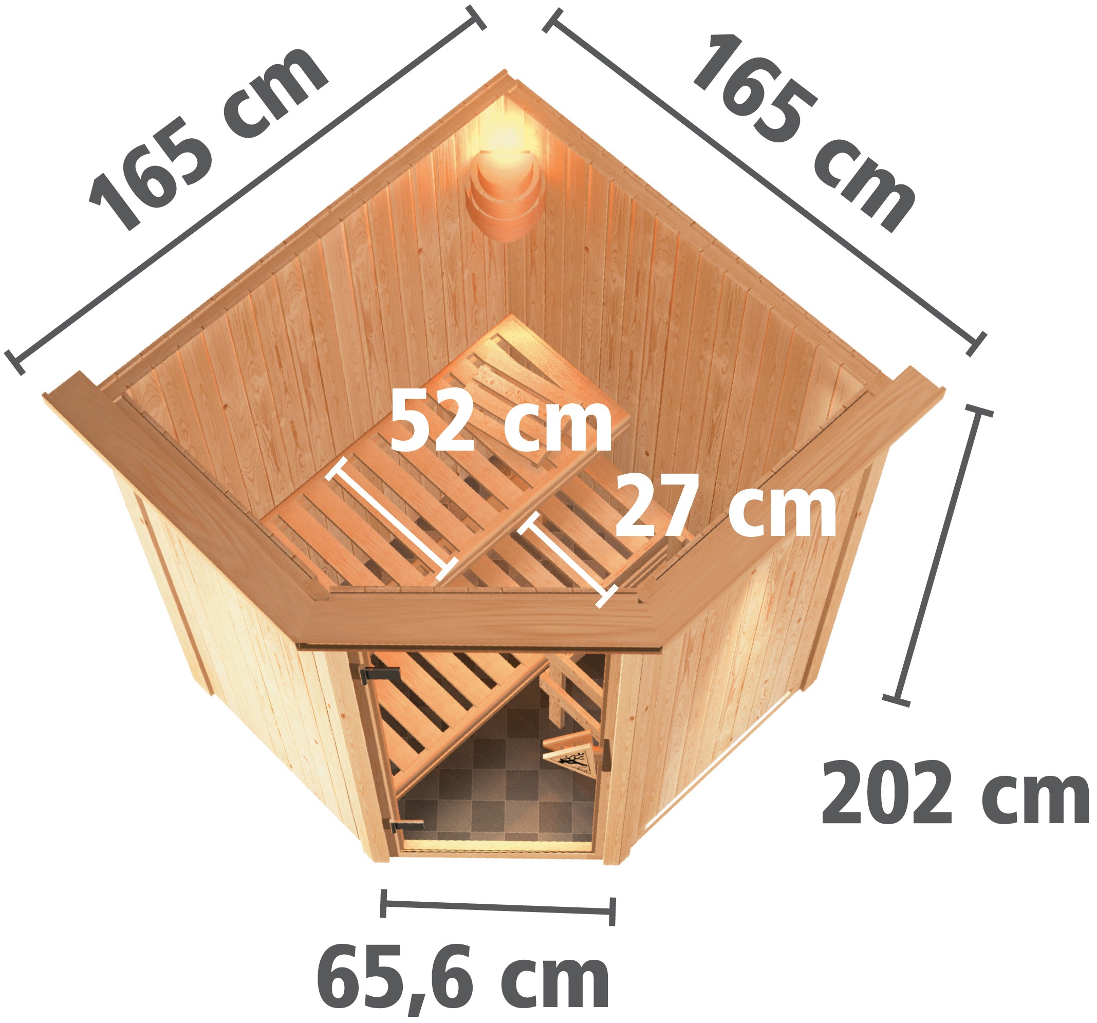 Karibu Sauna »Nanna« Set,  3,6-kW-Bio-Plug & Play Ofen mit externer Steuerung