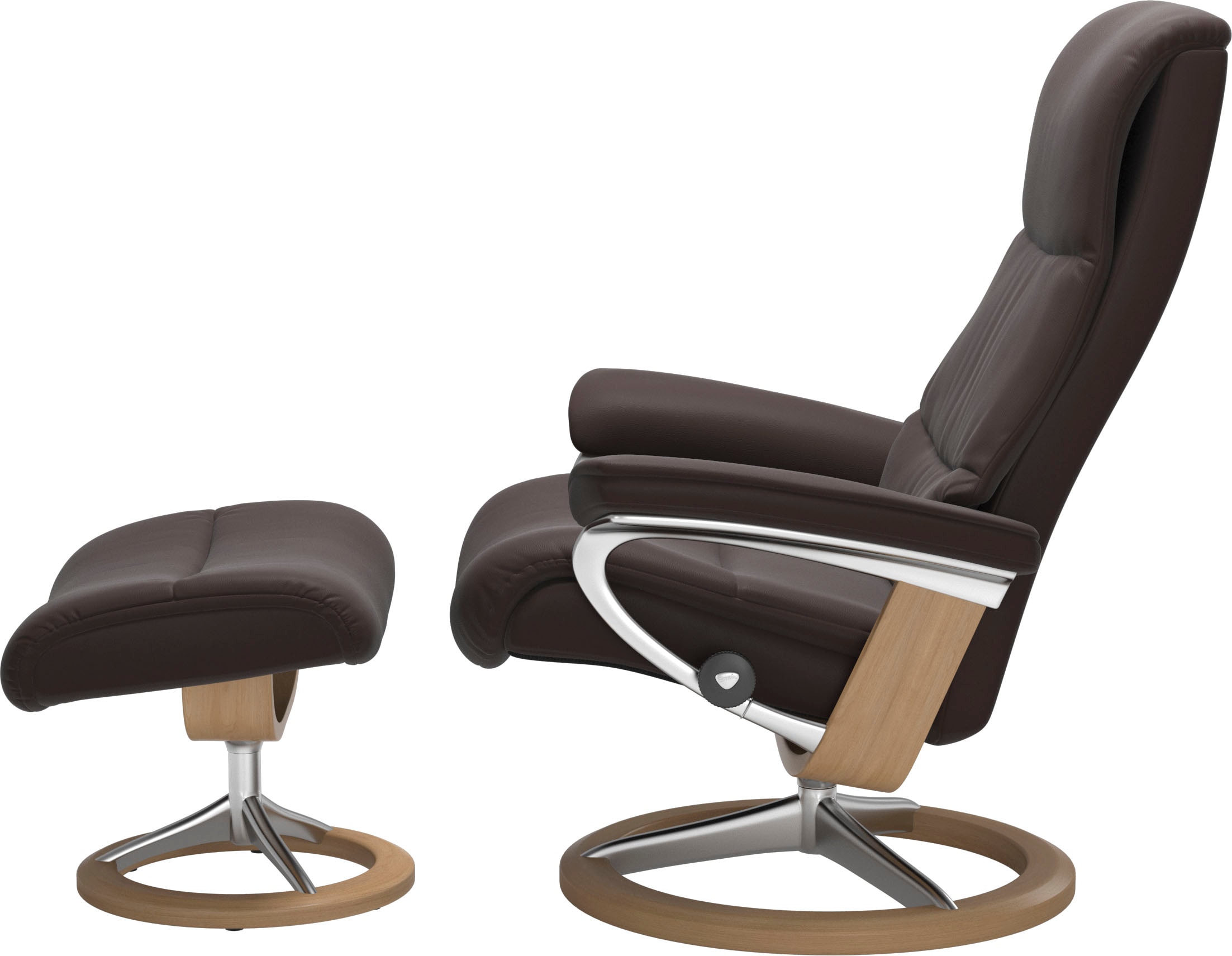 Stressless® Relaxsessel »View« Set, Relaxsessel mit Hocker,  mit Signature Base, Größe S,Gestell Eiche