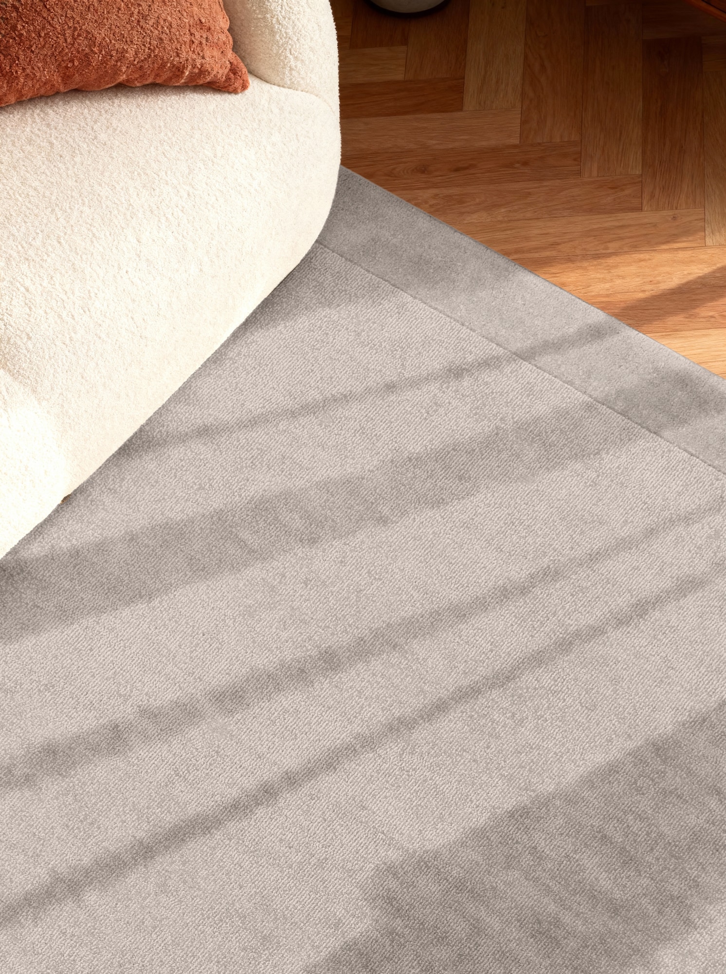 Villeroy & Boch Teppich »Wollteppich Kivi« rechteckig 17 mm Höhe Handgewebt, Wolle, Bordüre, Einfarbig, Läufer, Wohnzimmer, Modern