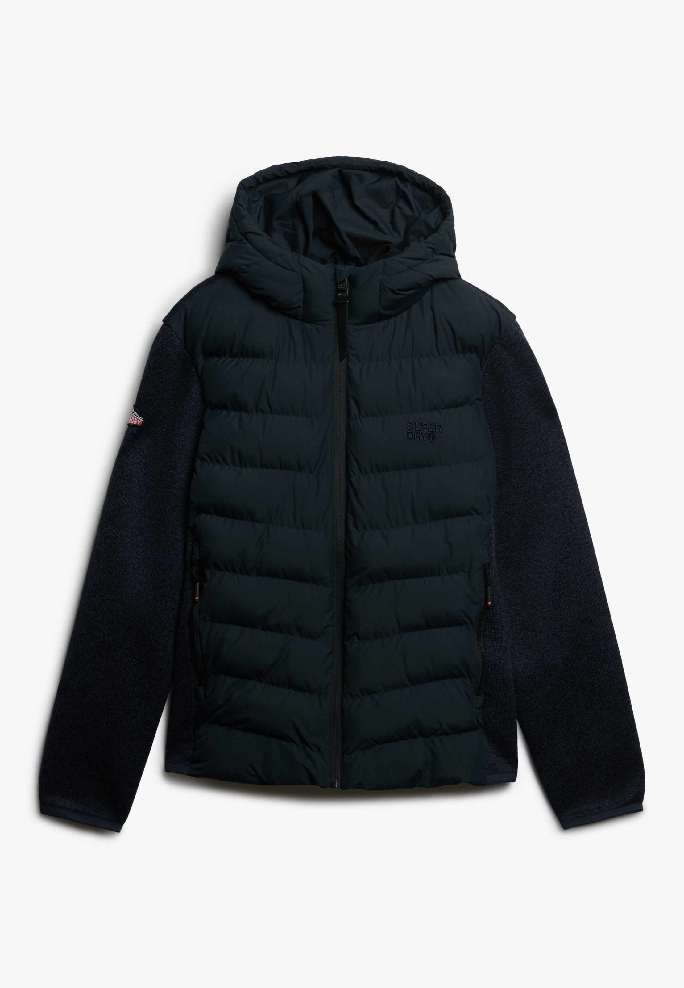 Superdry Steppjacke »HOODED STORM KNIT HYBRID JKT« mit Kapuze