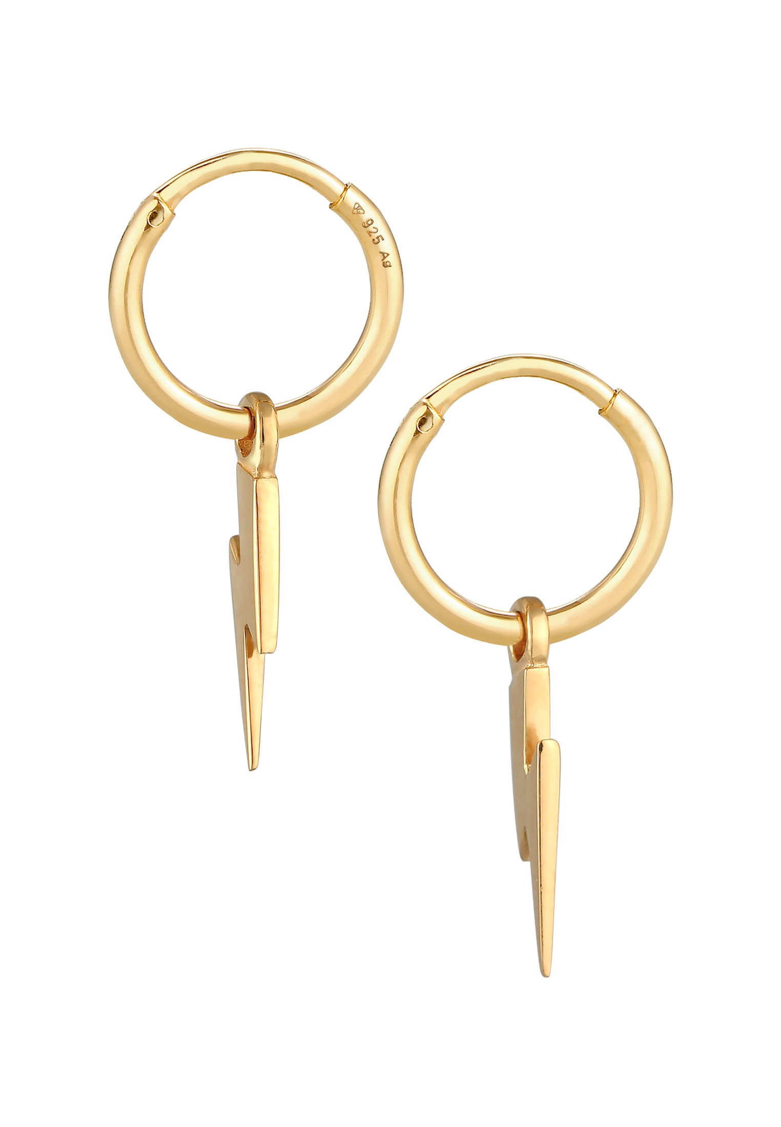 Elli Premium Paar Creolen »Ohrringe Creolen Ohrhänger Blitz Symbol 925 Silber«