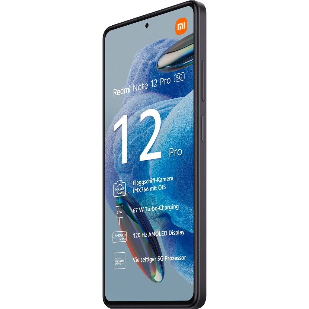Xiaomi Smartphone »Redmi Note 12 Pro 5G 6GB+128GB«, Schwarz, 16,94 cm/6,67 Zoll, 128 GB Speicherplatz, 50 MP Kamera