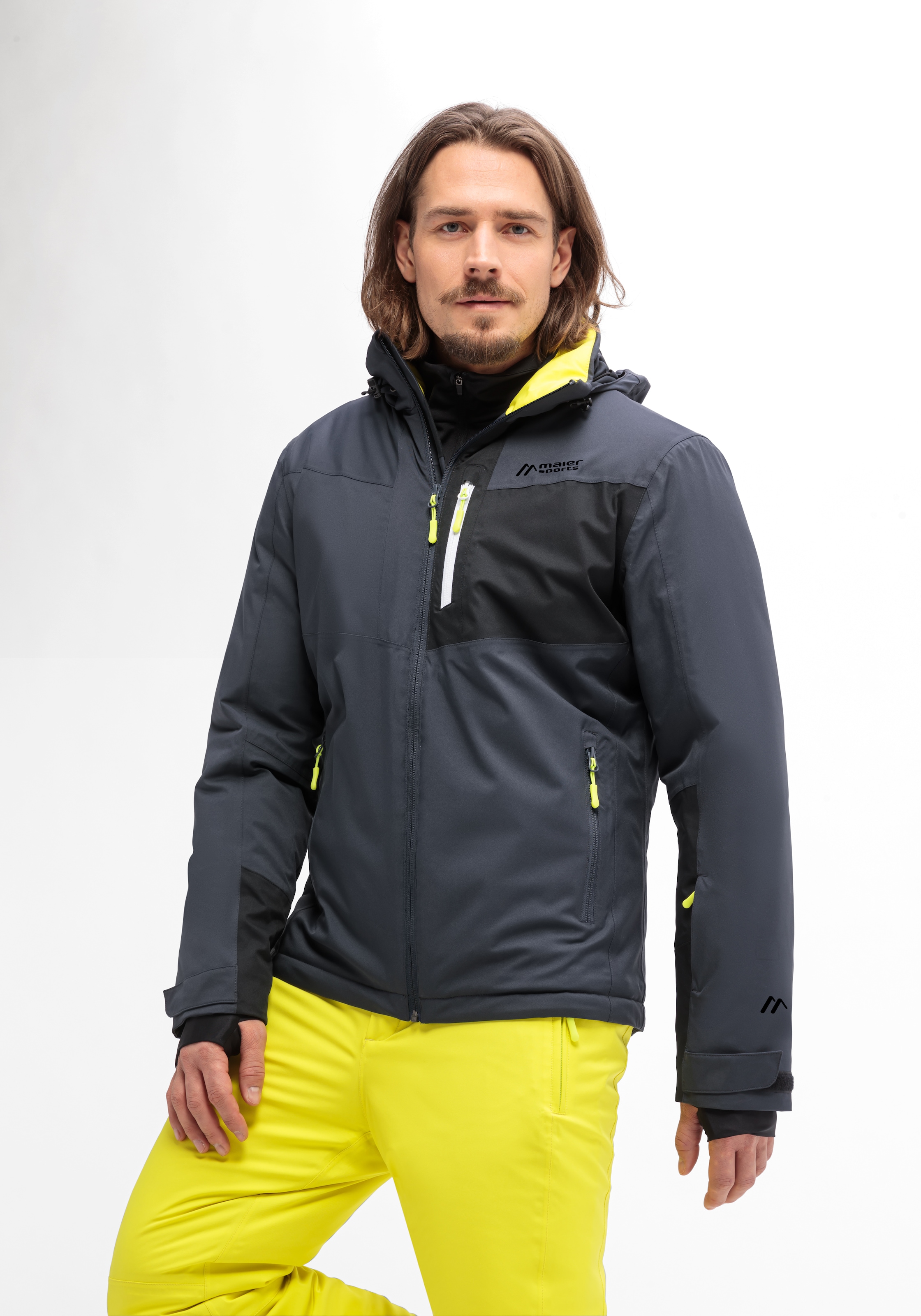 Maier Sports Skijacke »KARLEITEN M 2.0«, Herren Winterjacke, wind/wasserdicht, 3 RV-Taschen und Kapuze, Regular fit