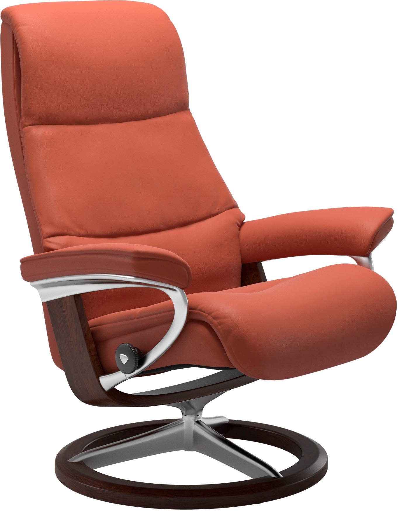 Stressless® Relaxsessel »View«, (Set, Relaxsessel mit Hocker), mit Signature Base, Größe M,Gestell Braun