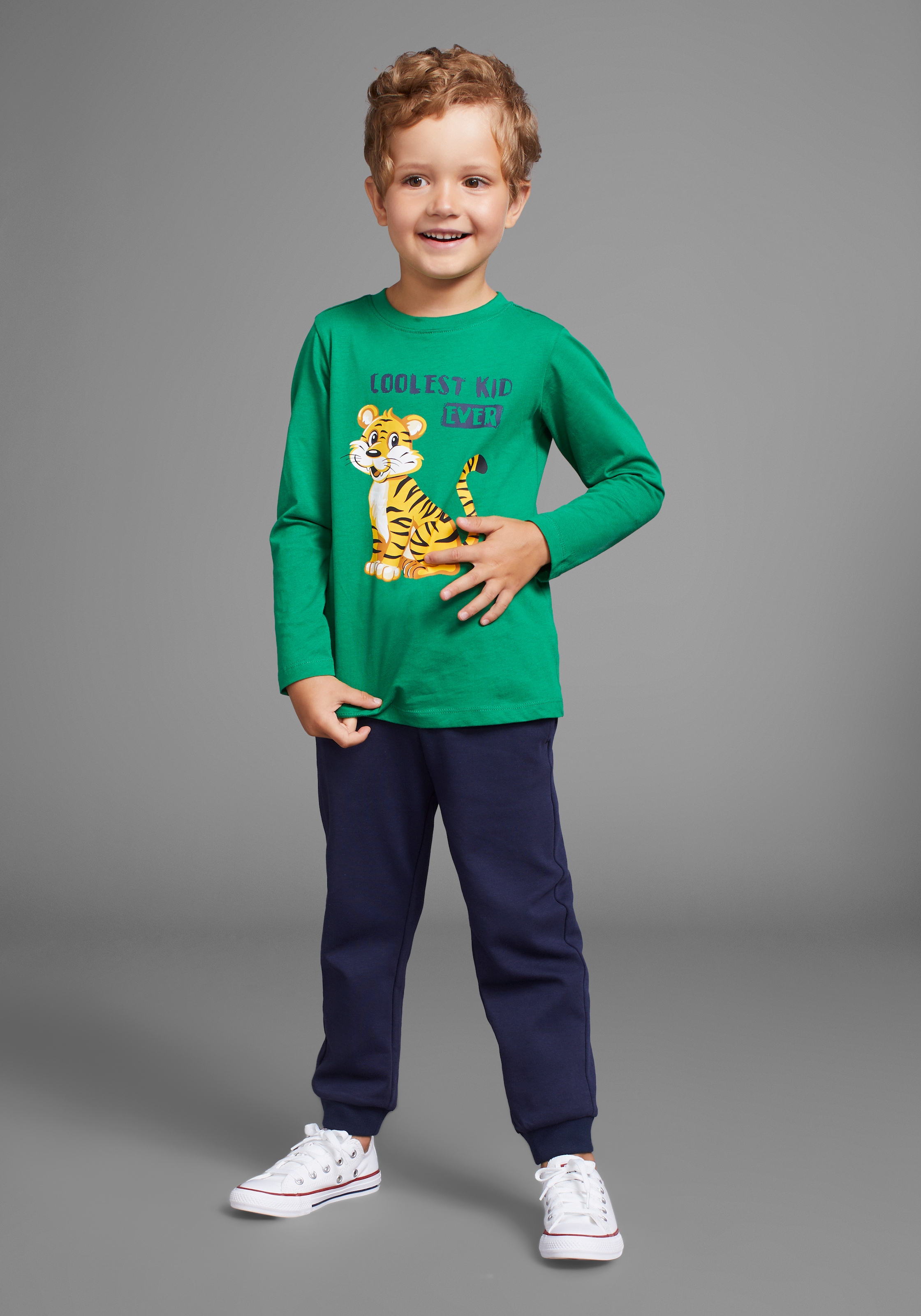 KIDSWORLD Shirt & Hose »2tlg. Set: Langarm-Shirt und Hose«, TIGER - Print