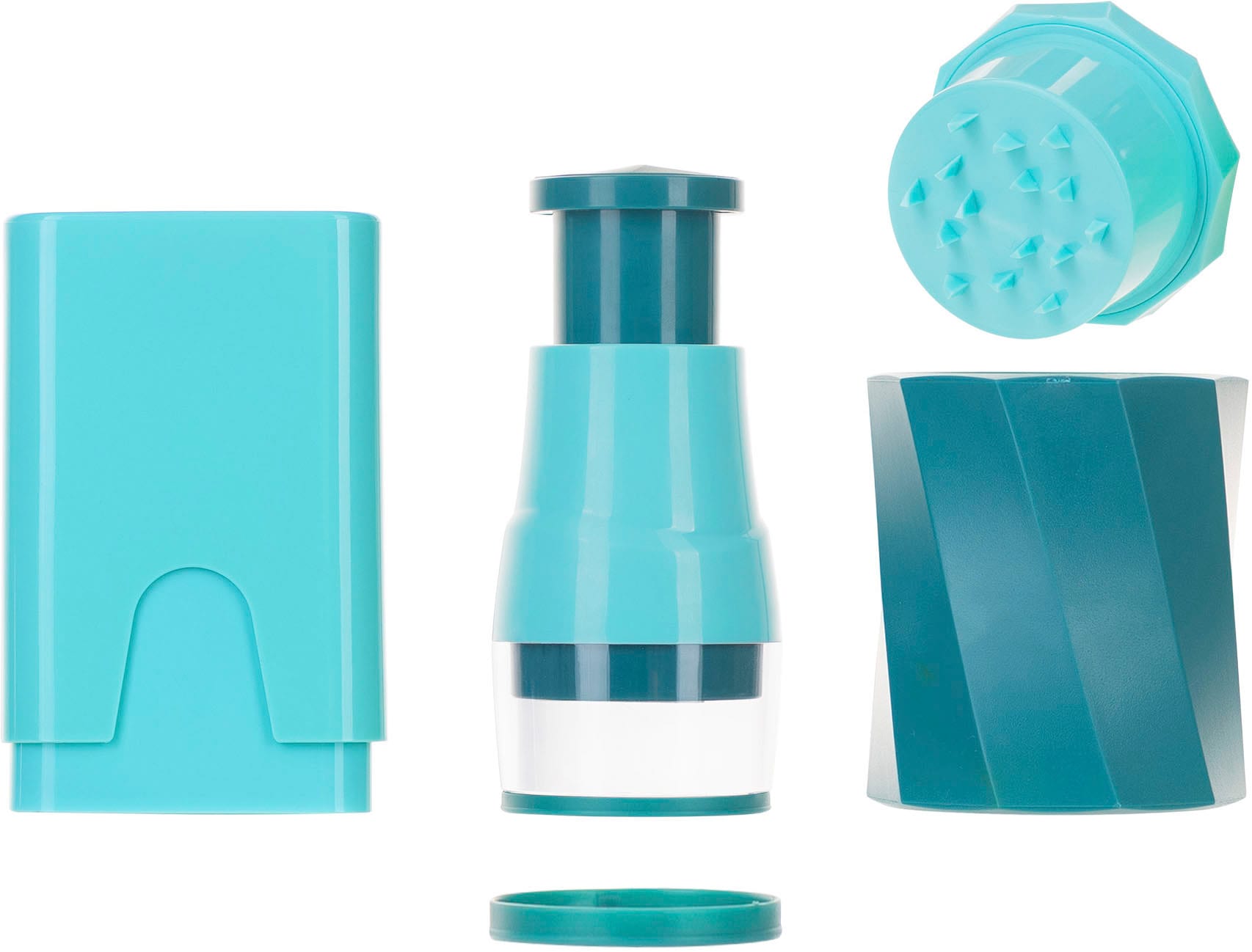 Genius Gemüseschneider »Genius Minis, Kombi-Set inkl. Edelstahl-Schüsseln, Set 19-tlg.« 3 Schüsseln mit Deckel, Multihacker, Multischneider, Spiralschneider