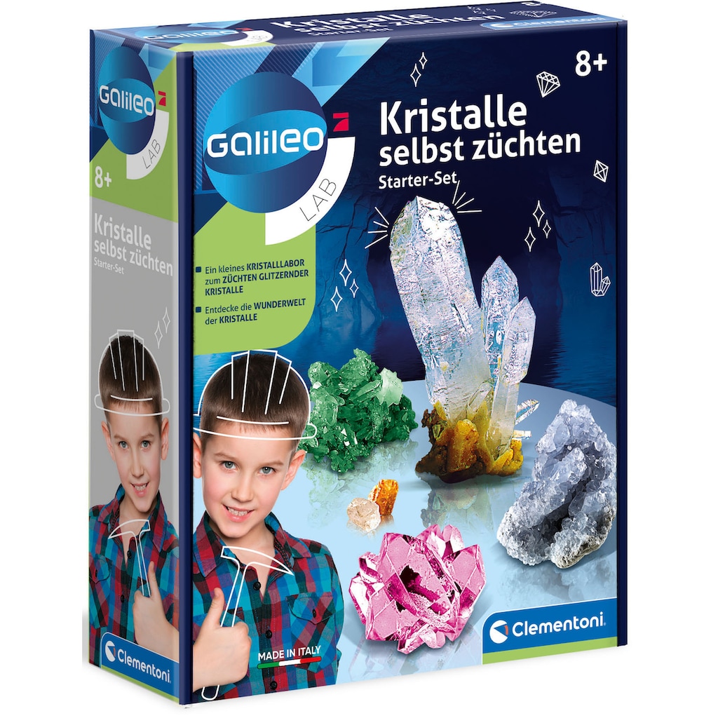 Clementoni® Experimentierkasten »Galileo, Kristalle selbst züchten, Starter-Set«, Made in Europe