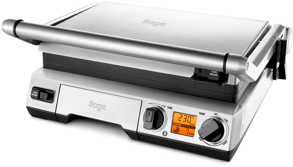 Sage Kontaktgrill »SGR820« 2400 W The Smart Grill in silberfarben