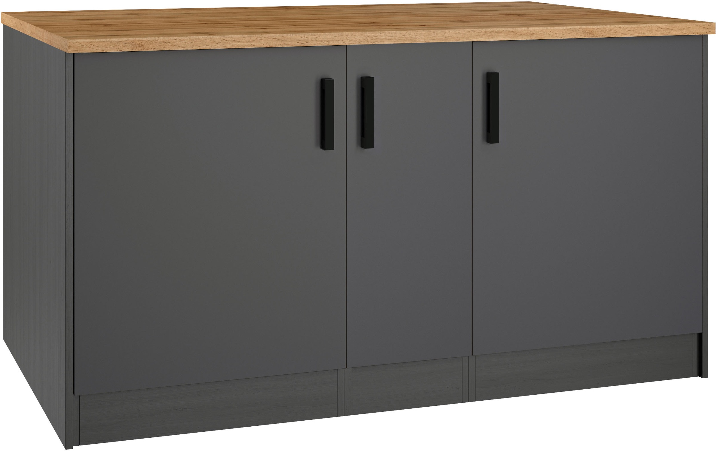 KOCHSTATION Kücheninsel »KS-Toronto«, Breite 153 cm, MDF-Fronten, Flaschenregal