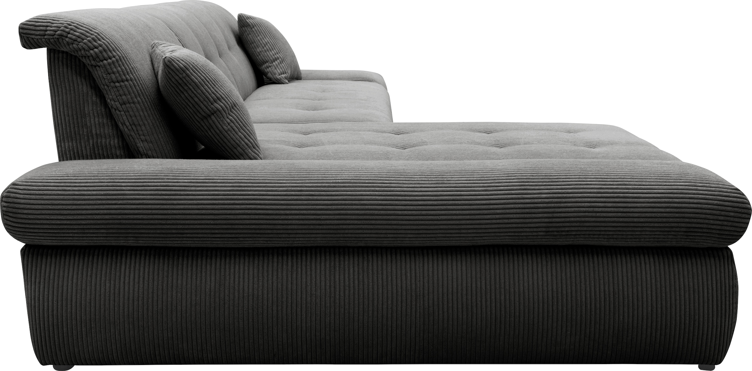 DOMO collection Ecksofa »Moric Luxus - B/T/H 300/172/80 cm, XXL-Format«, L-Form, 140kg Belastung/Sitz, in Cord, Chenille, Kunstleder