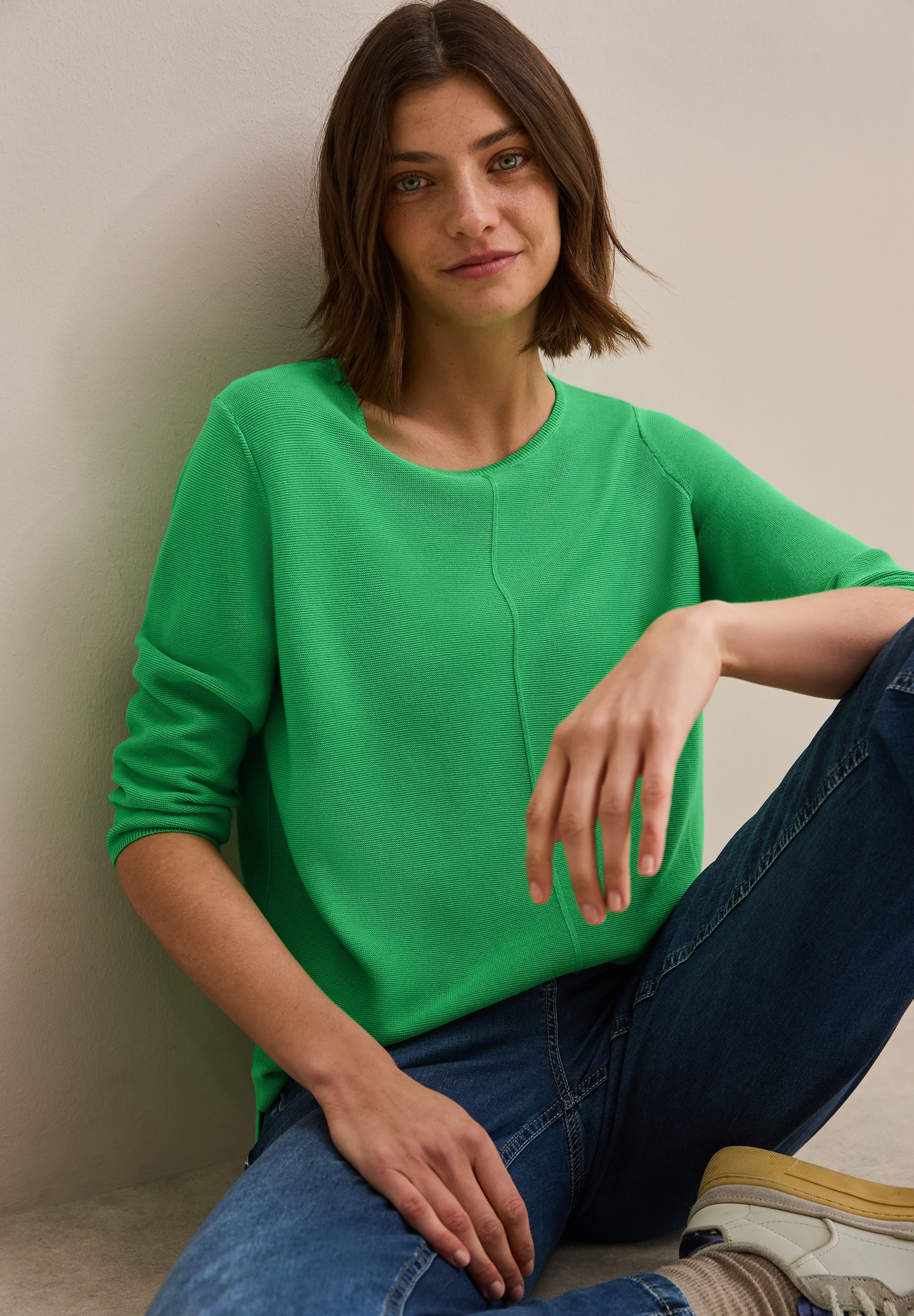 Cecil Strickpullover, mit 3/4-Arm und Rundhals