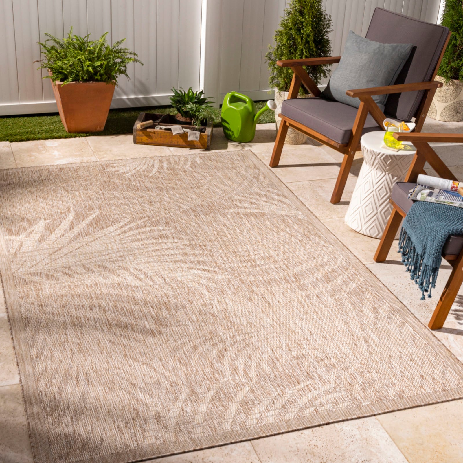 Teppich »LINZ«, rechteckig, Teppich In- /Outdoor Boho Jute-Optik, Balkon, Terrasse,...