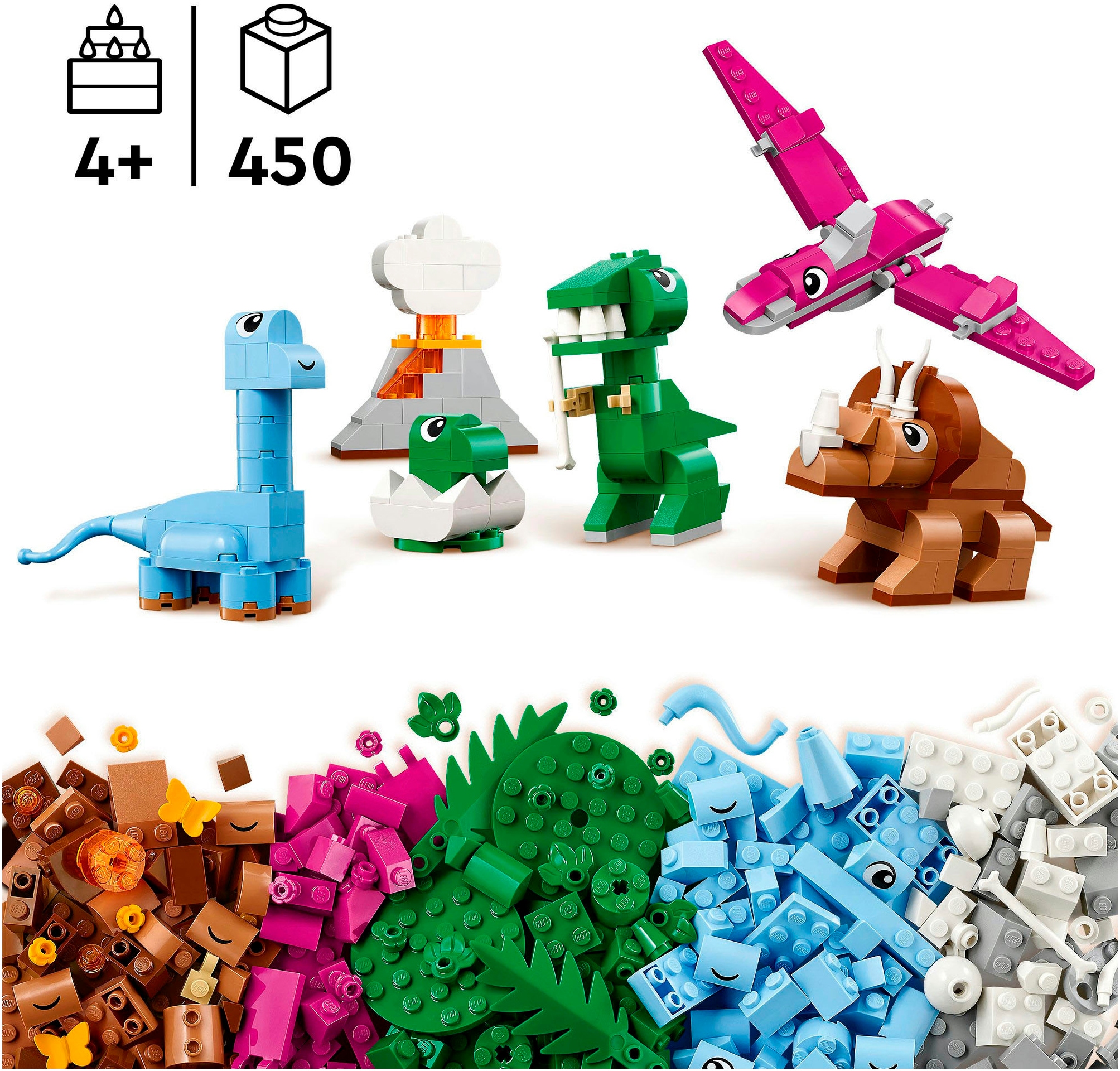 LEGO® Konstruktionsspielsteine »Kreative Dinosaurier (11041), LEGO Classic«, (450 St.), Made in Europe