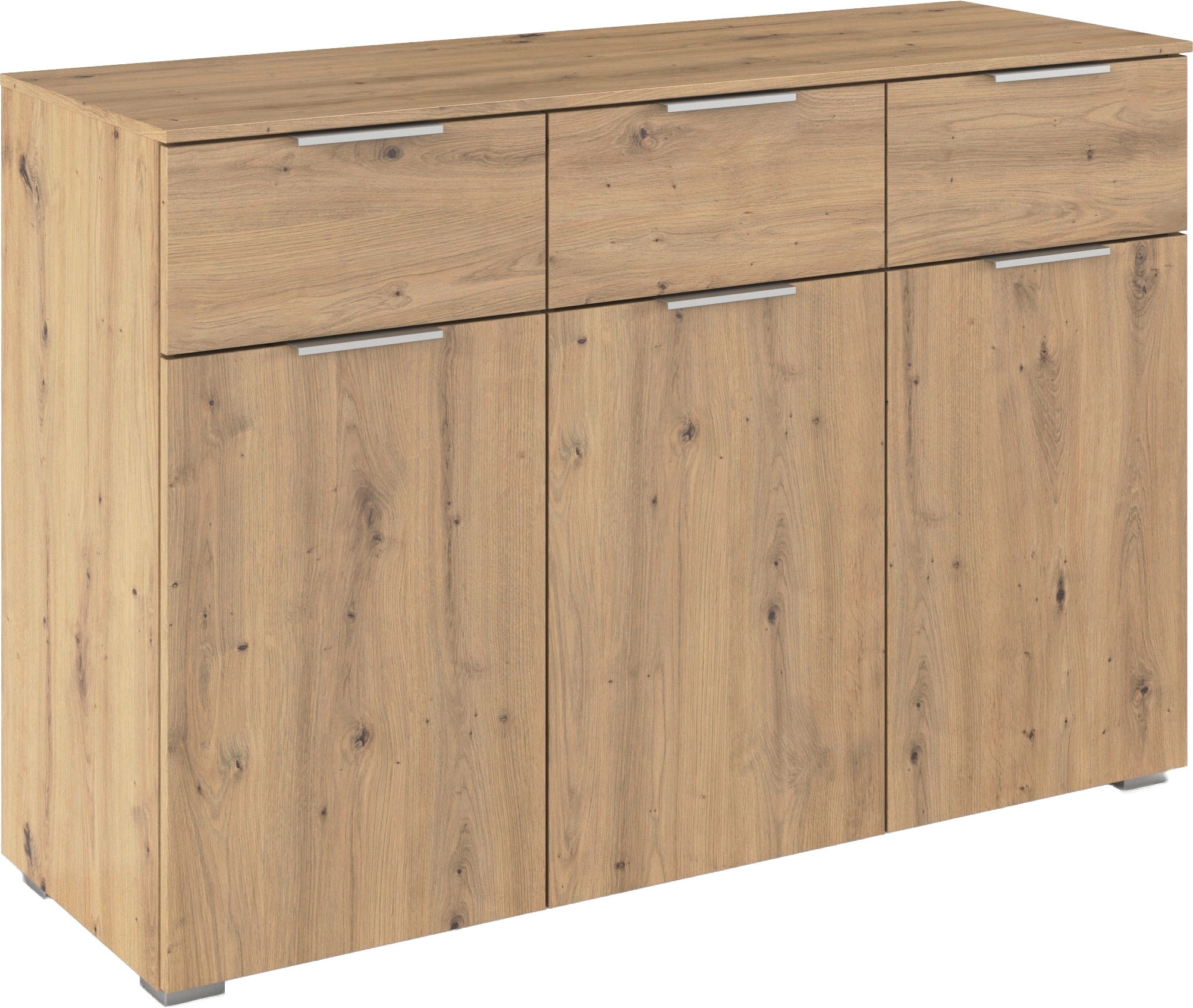 OTTO home Kombikommode »Kommode Sideboard Schubladenkommode Schlafzimmerkommode CORTONA« Breite 120 cm inkl. SOFT-CLOSE-FUNKTION, mit moderner Dekor-Front,  mit 3 Schubladen und 3 verstellbaren Einlegeboden MADE IN GERMANY