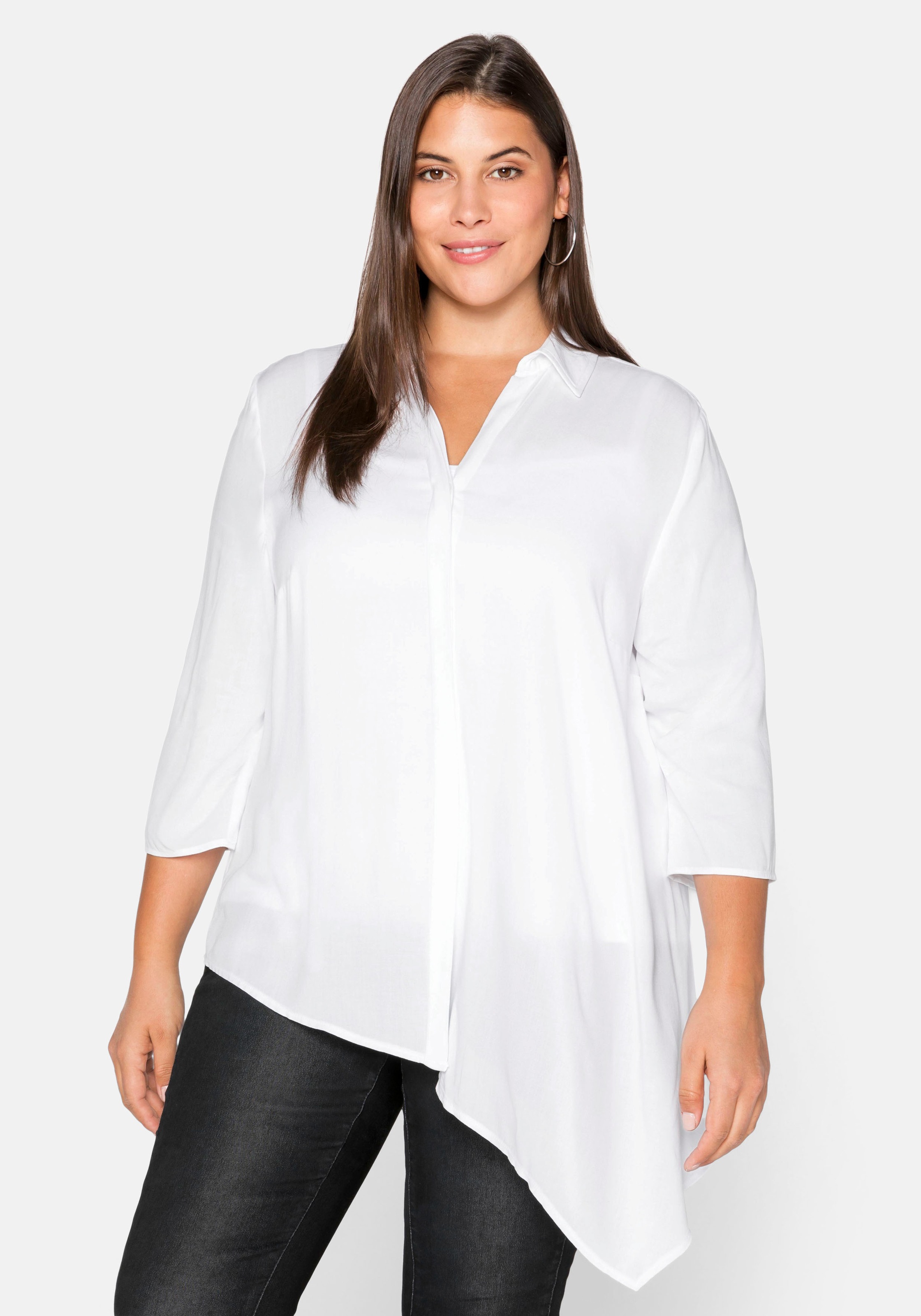 Sheego Longbluse, mit asymmetrischem Saum in Zipfelform