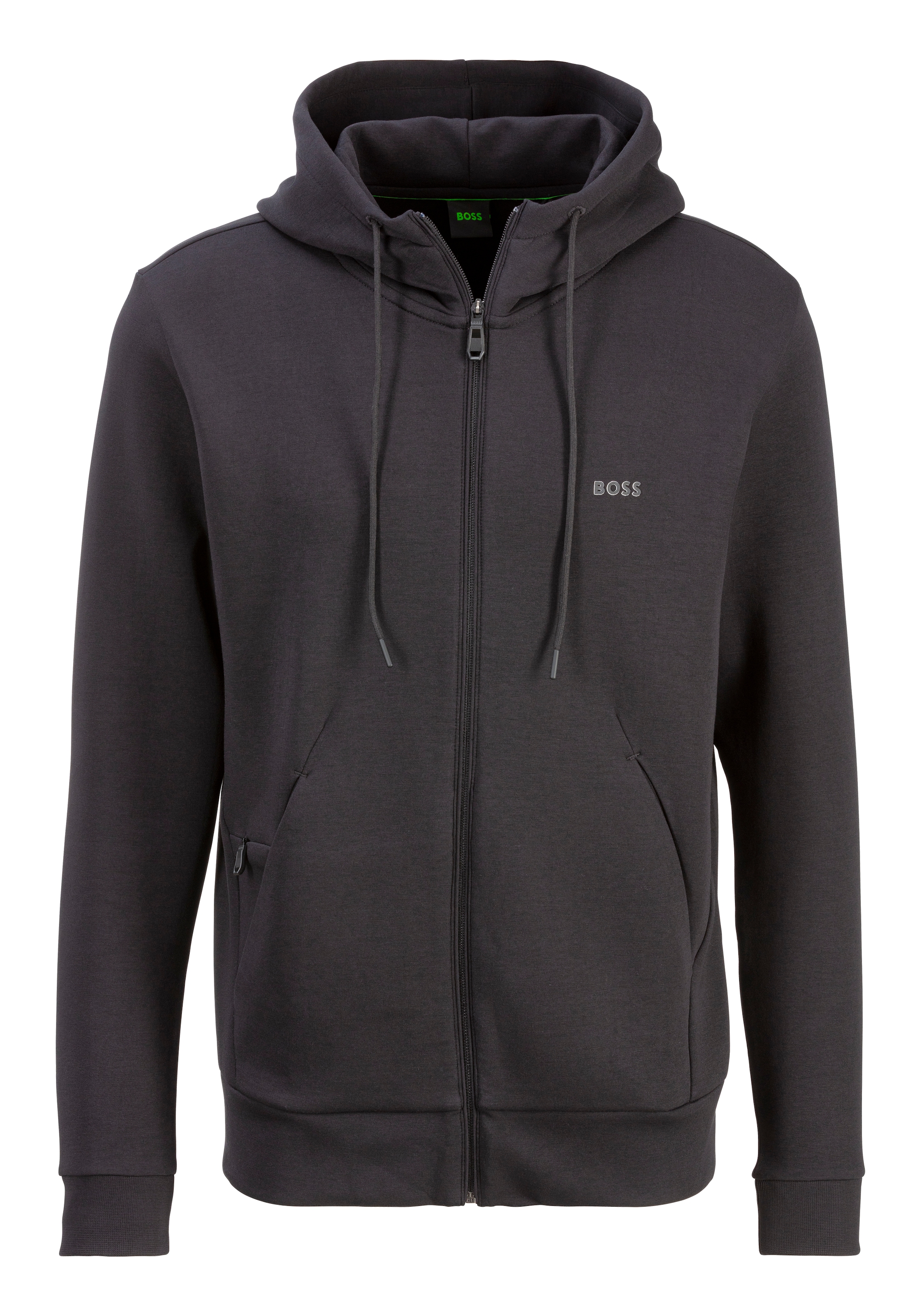 BOSS GREEN Kapuzensweatjacke »Saggy«, mit BOSS Aufdruck