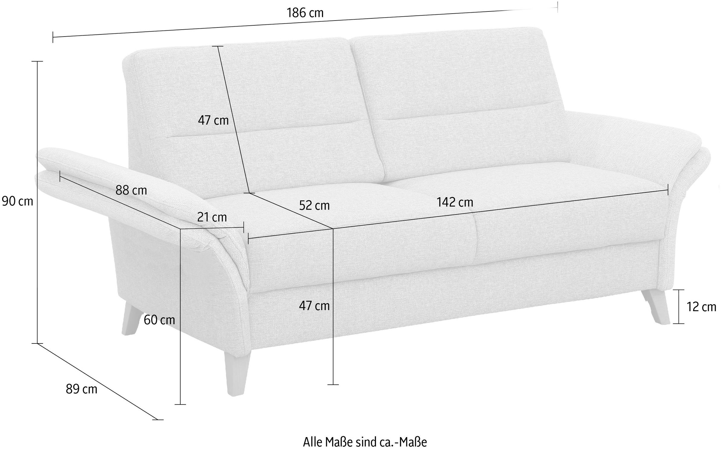 Home affaire 3-Sitzer »Westerland«, Federkern-Polsterung. wahlweise mit Armlehnfunktion