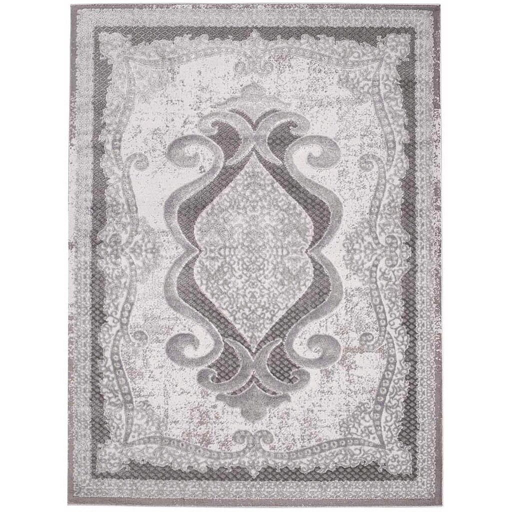 Carpet City Teppich »Platin 7741«, rechteckig, Kurzflor, Ornamente, Glänzend durch Polyester