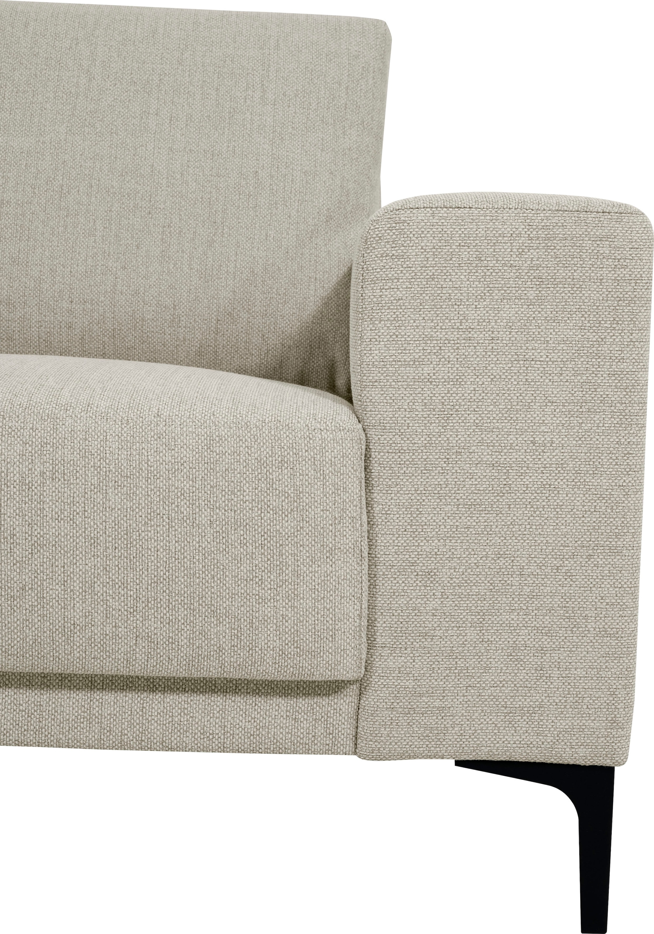 OTTO home 3-Sitzer »Xander« Breite 224 cm, Soft-Touch Chenille, schwarze Metallfüße