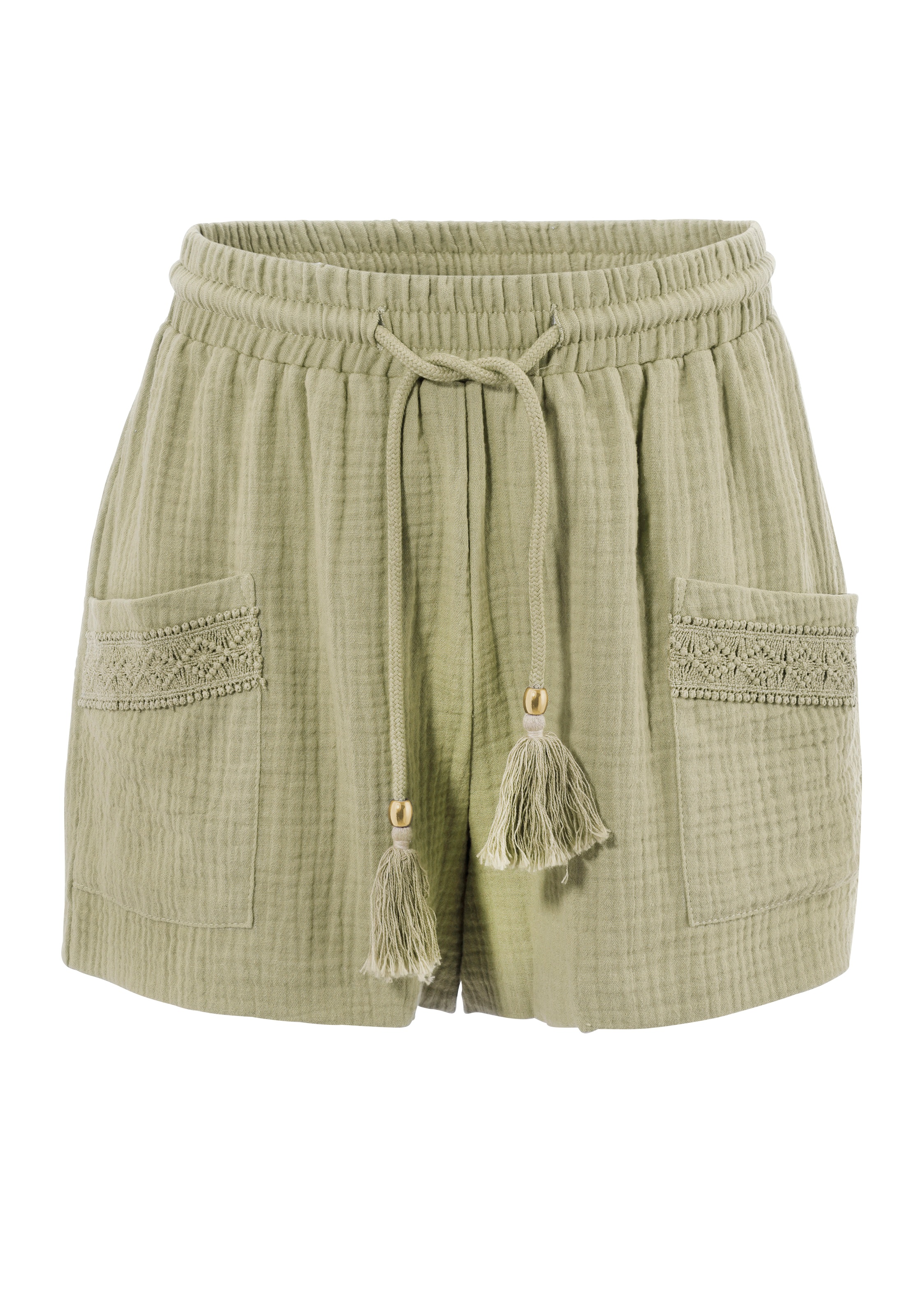 Aniston CASUAL Shorts, mit Häkel-Applikationen verziert - NEUE KOLLEKTION