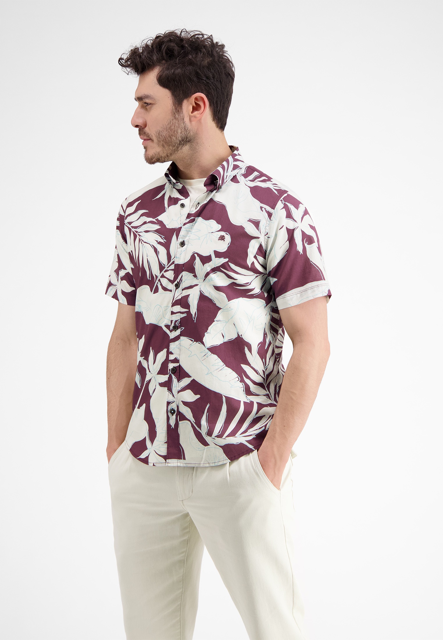 LERROS Kurzarmhemd »LERROS Halbarmhemd mit floralem Print«
