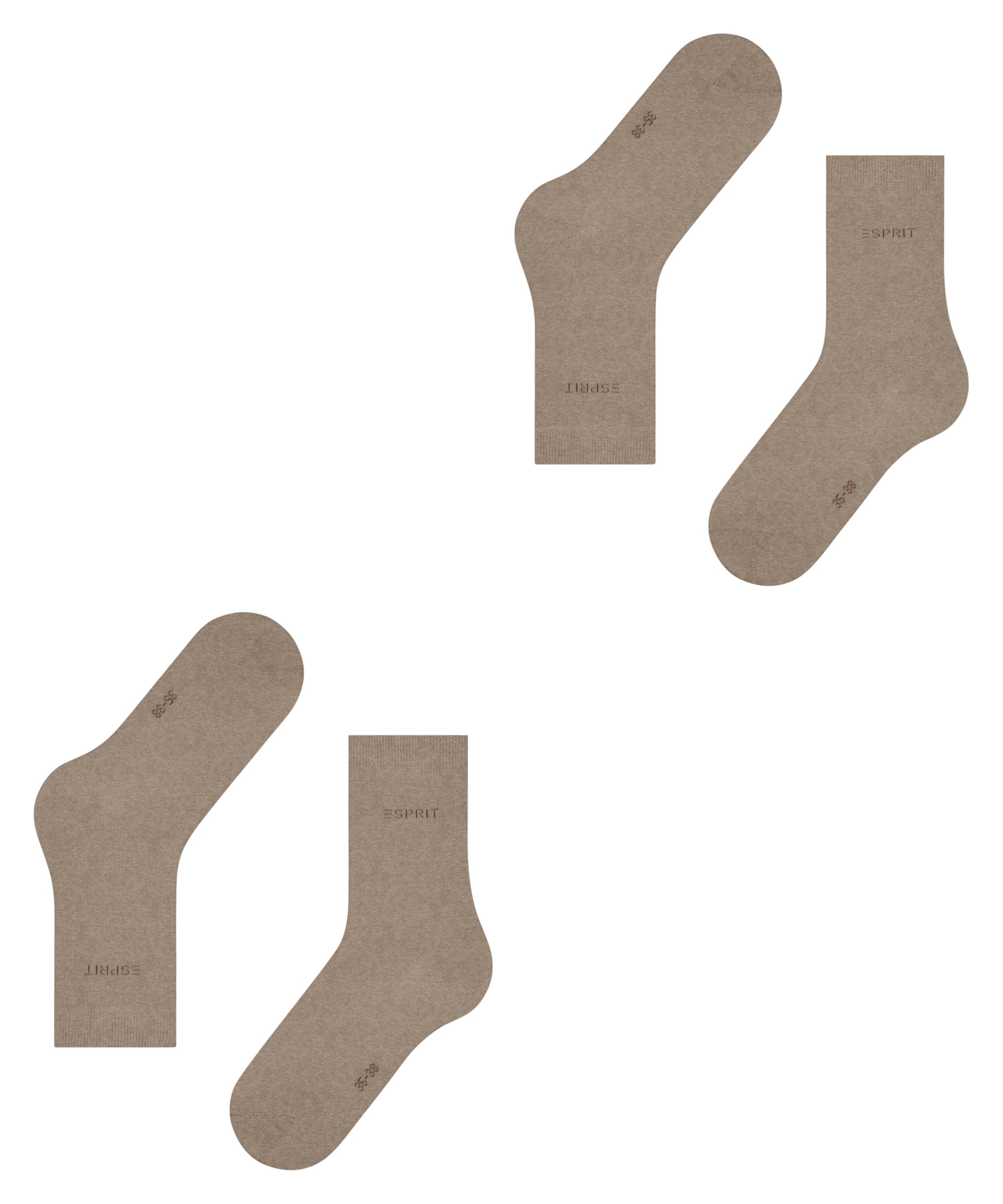 Esprit Socken »Uni«, (2 Paar, 2er Pack), aus elastischem Material, atmungsaktiv