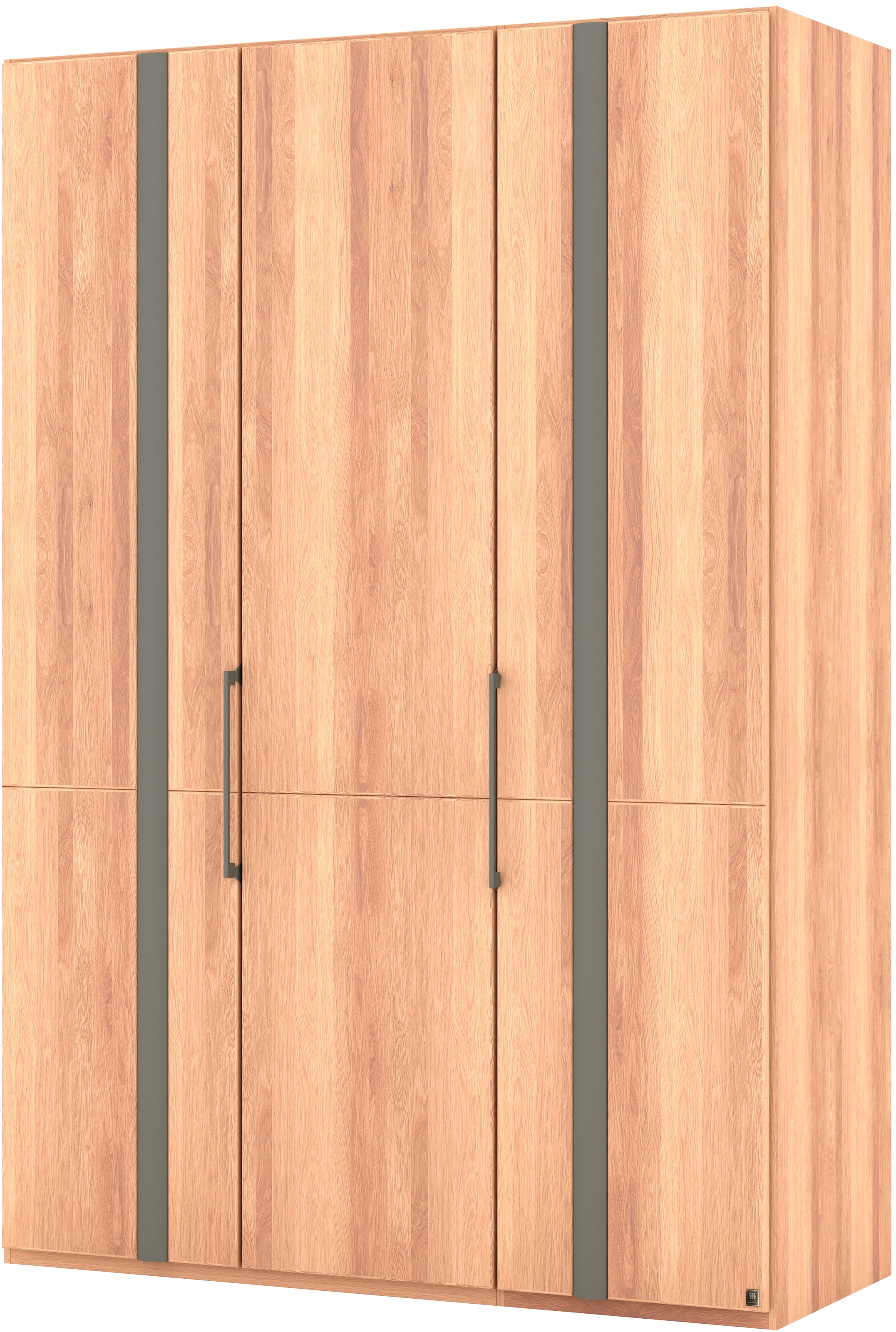 Musterring Drehtürenschrank »Sorrent, Kleiderschrank, teilmassiv Eiche«, (mit Türdämpfern, in 5 Breiten & 2 Höhen, extra Böden, MADE IN GERMANY), Türen in Eiche massiv mit Absetzung in Schiefer, verschiedene Maße