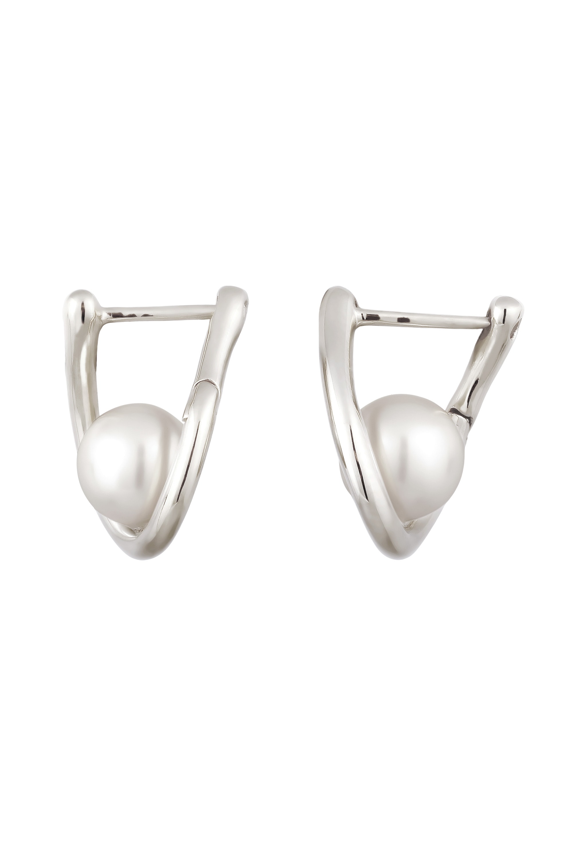 Elli Paar Creolen »Ohrringe Creolen mit Perlen von Swarovski(R) 925 Sterling Silber«