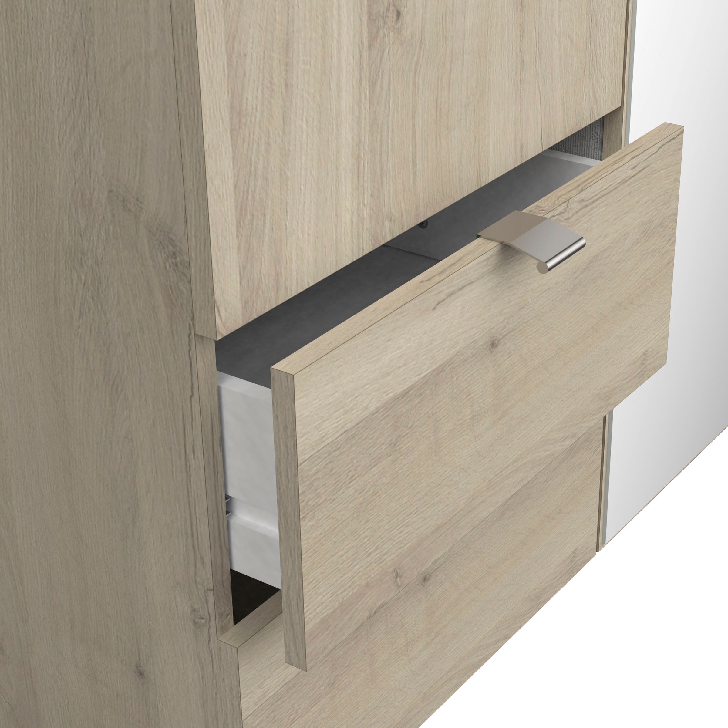 Demeyere GROUP Kleiderschrank »Mellie, 2 Spiegel, 4 Schubladen, 36 Regale, 2 Kleiderstangen« H/B/ T ca. 191/180/52cm,  maximaler Stauraum, Made in France